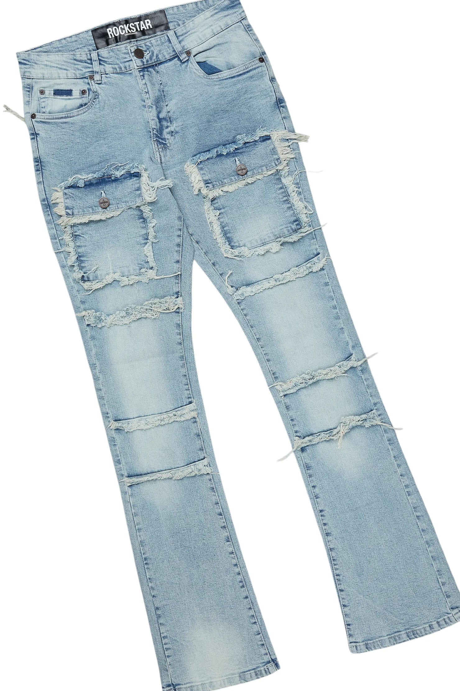 Yooz Heather Grey Hoodie/Stacked Flare Cargo Jean Bundle