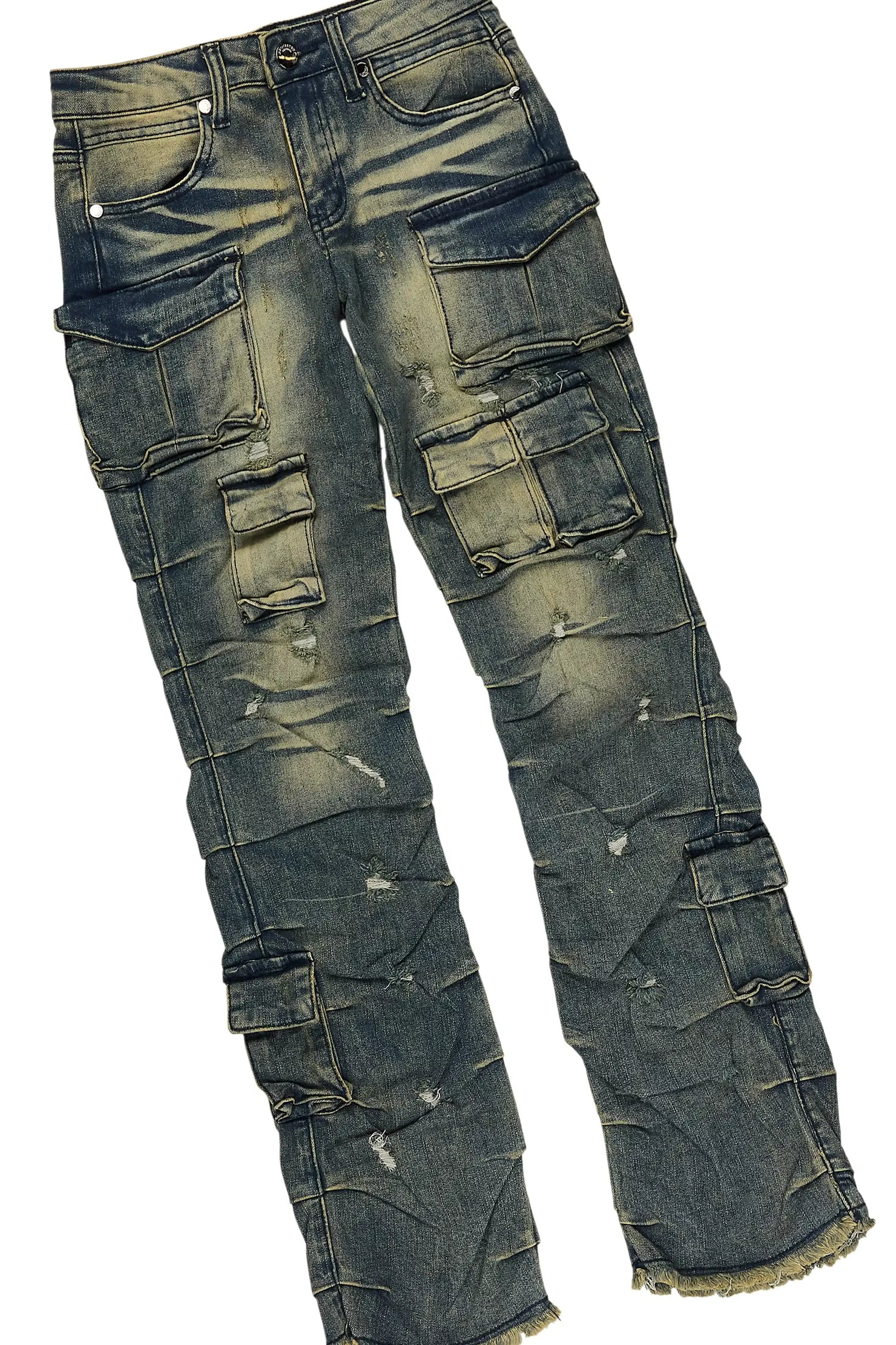 Boys Bubble Royal Hoodie/Stacked Jean Set