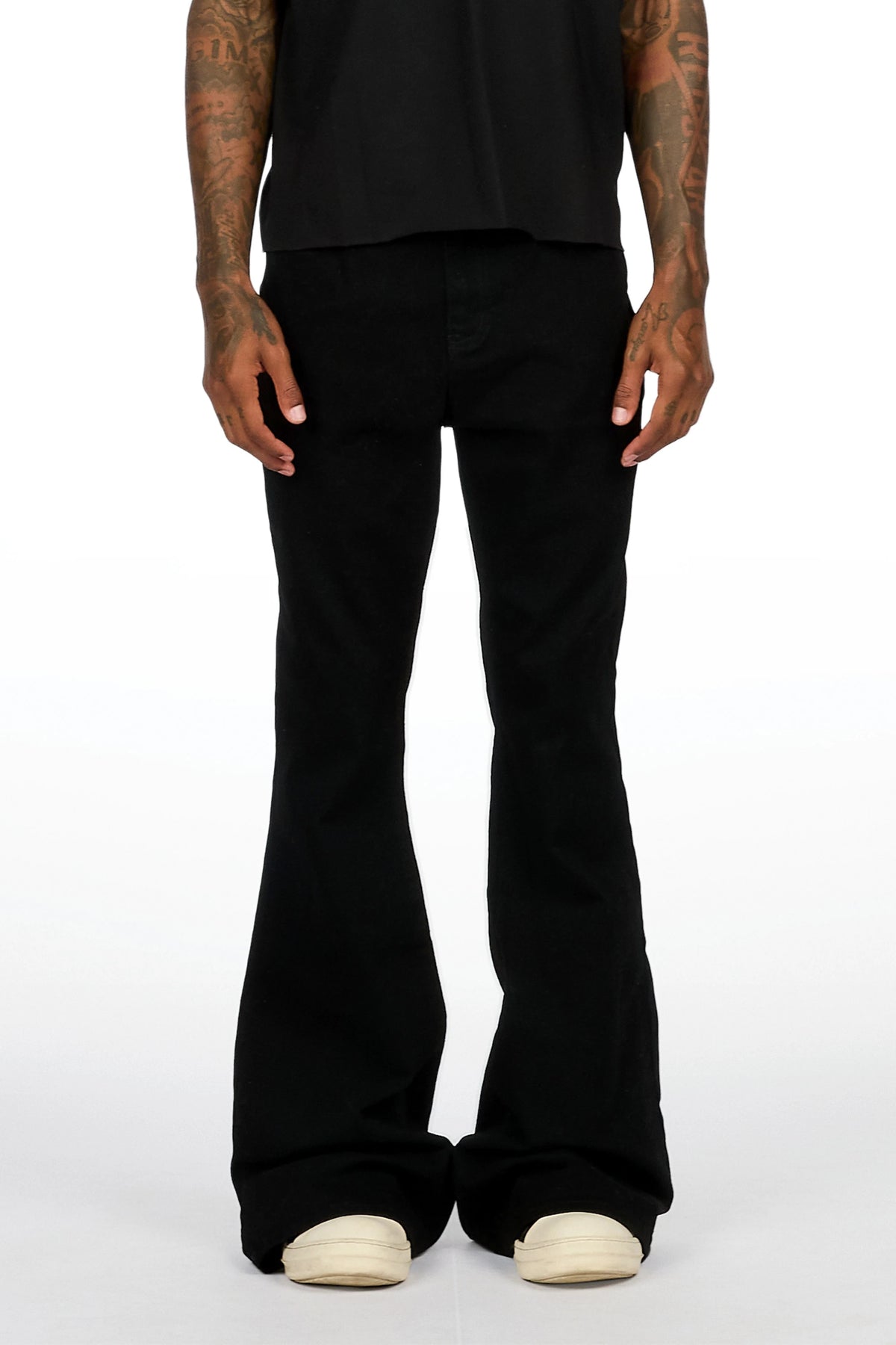 Lykes Black Super Flare Jeans