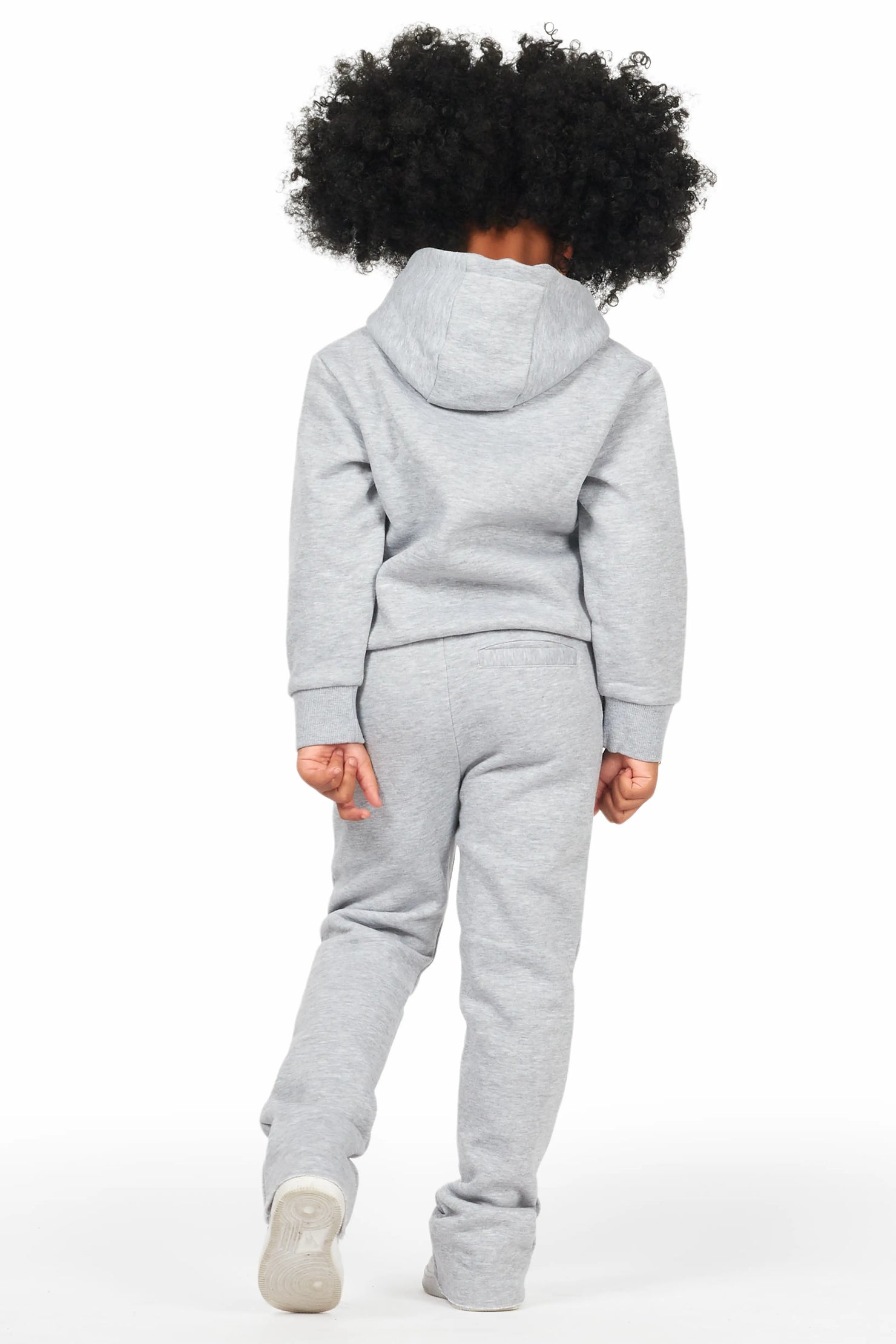 Girls Artie Grey Hoodie Stacked Flare Track Set
