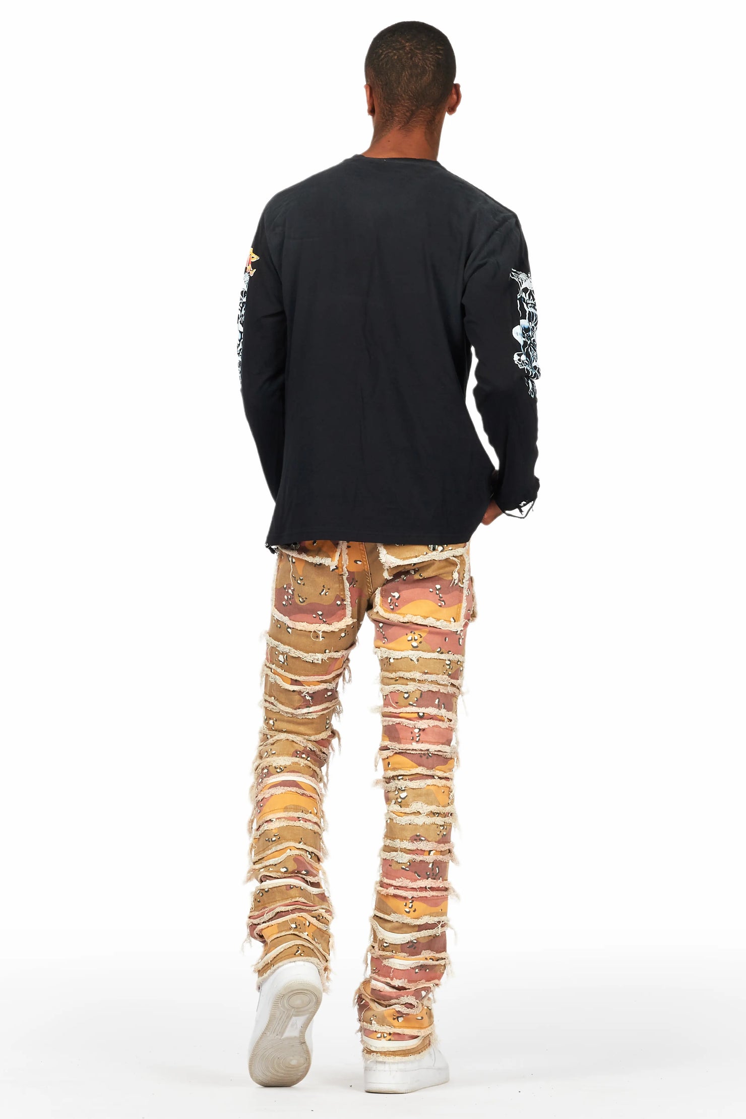 Kinby Multi Camo Stacked Flare Jean