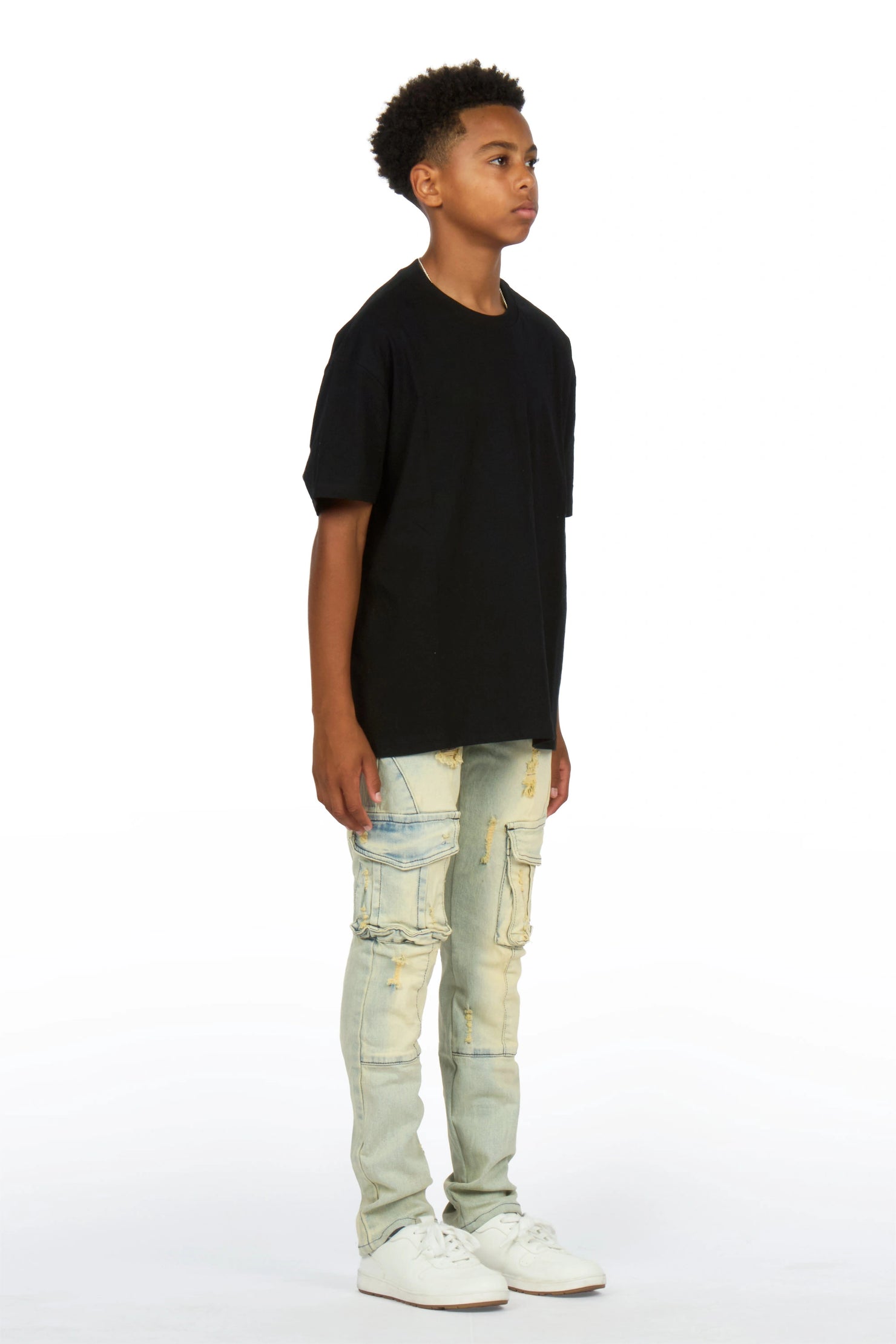 Boys Adalee Blue Slim Cargo Jean