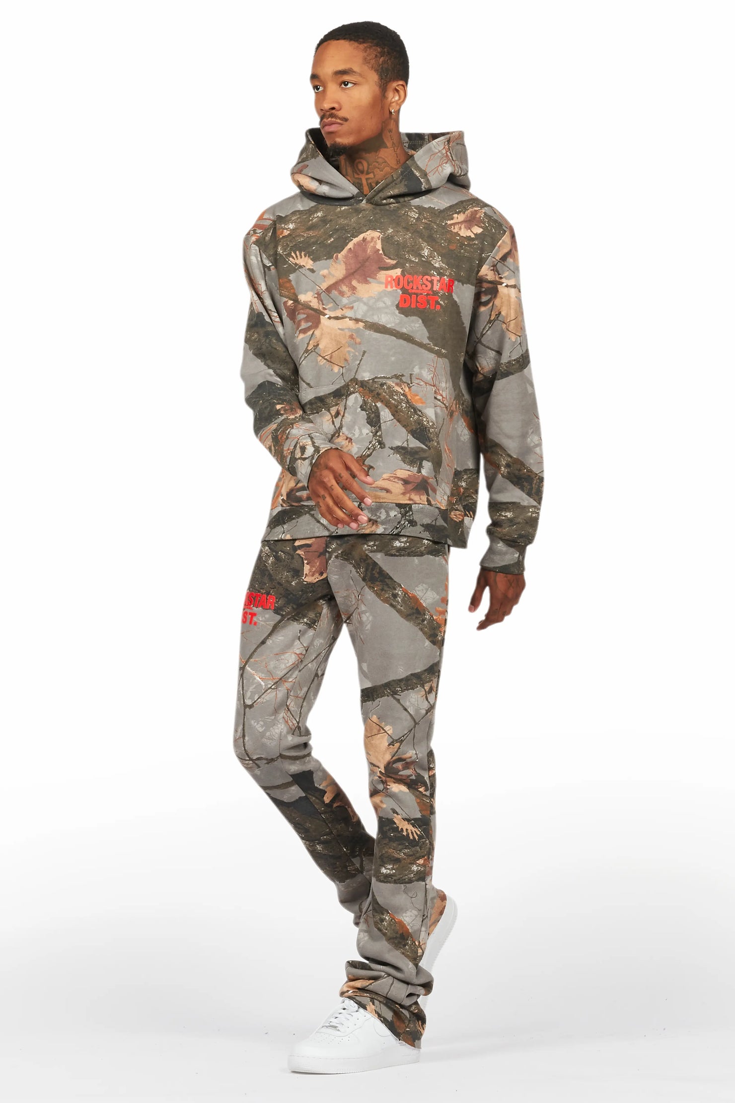 Tabby Beige Graphic Stacked Flare Track Set