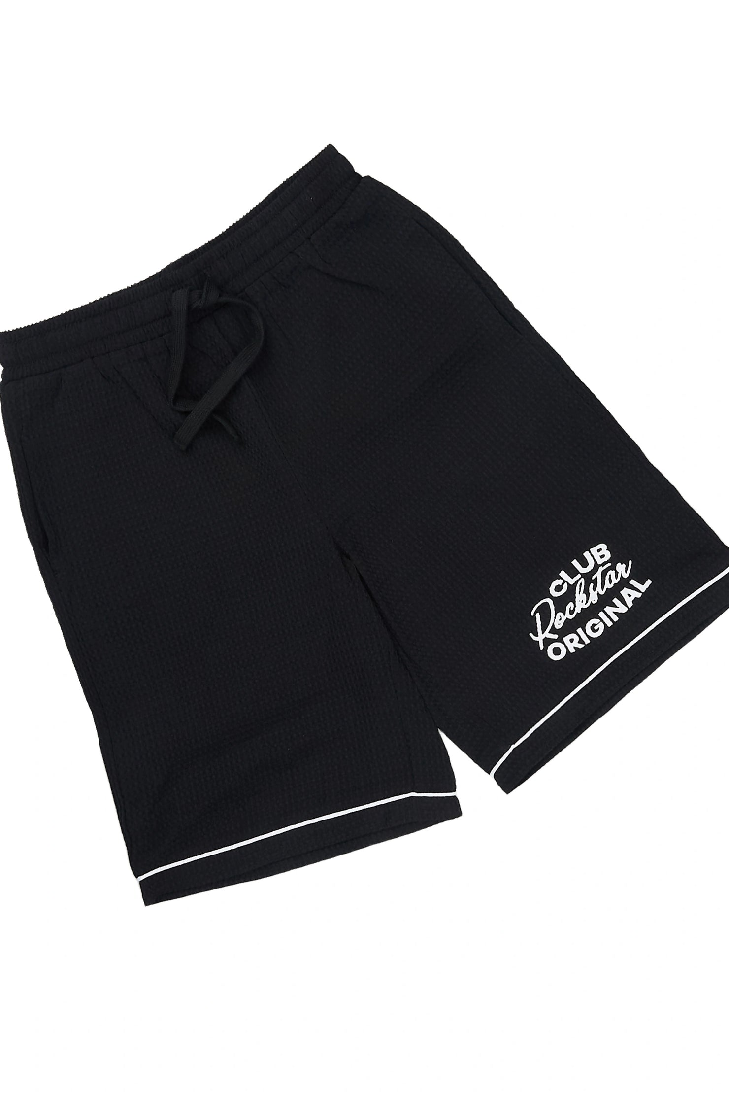 Boys Clarence Black Button Down Shirt/Short Set