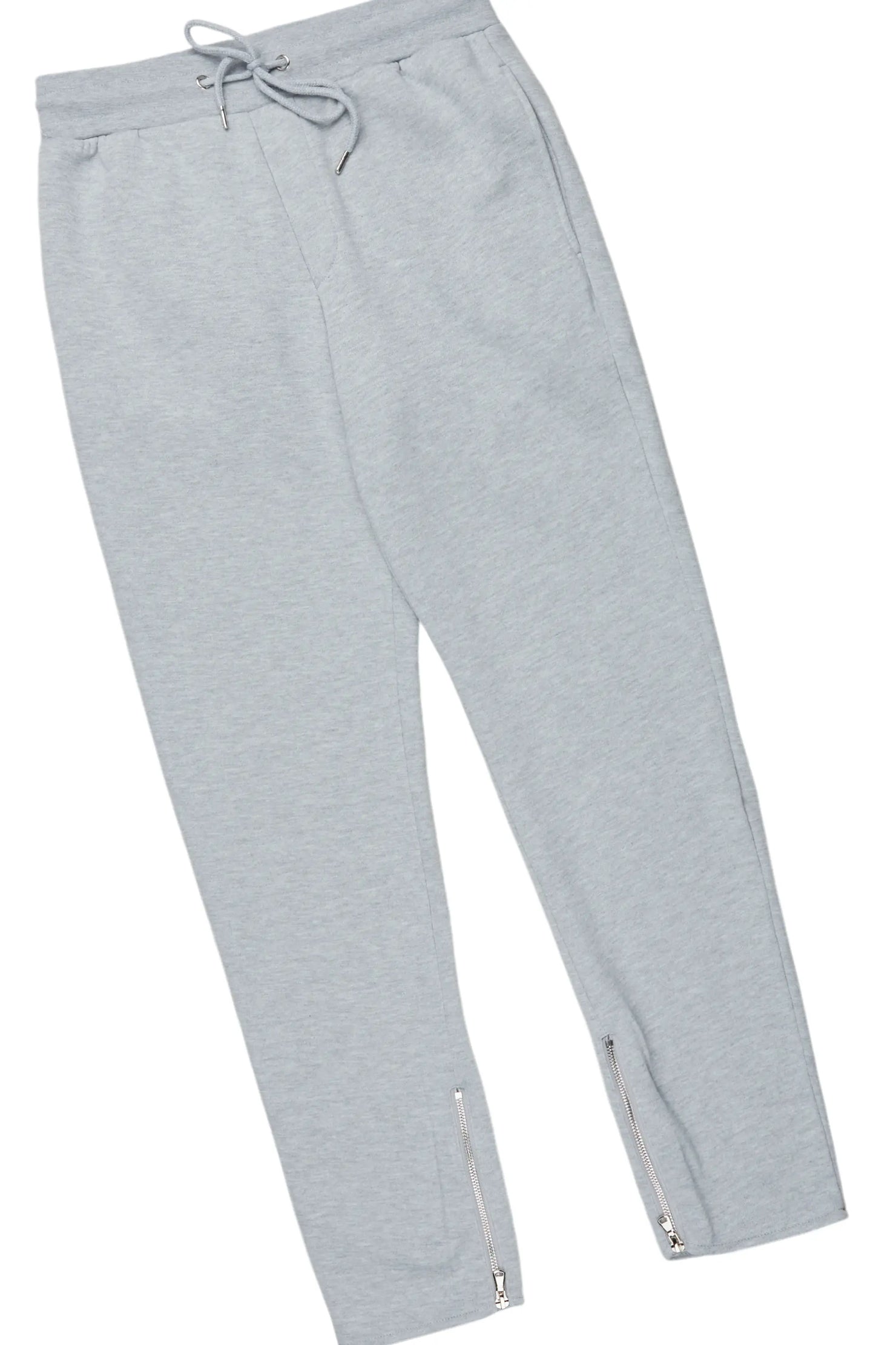 Basic Heather Grey Hoodie/Slim Fit Track Set