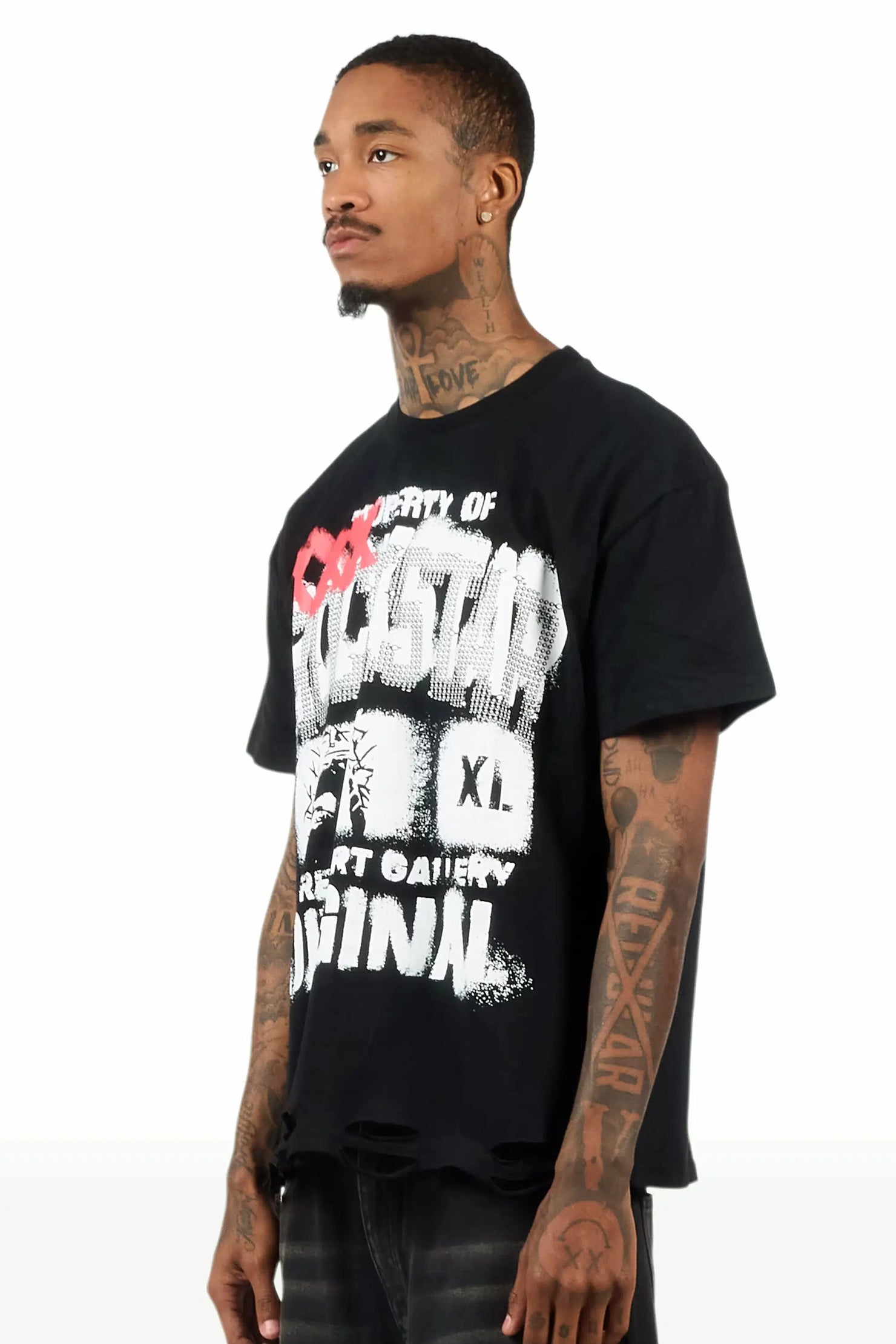 Kyo Black Oversized Graphic T-Shirt