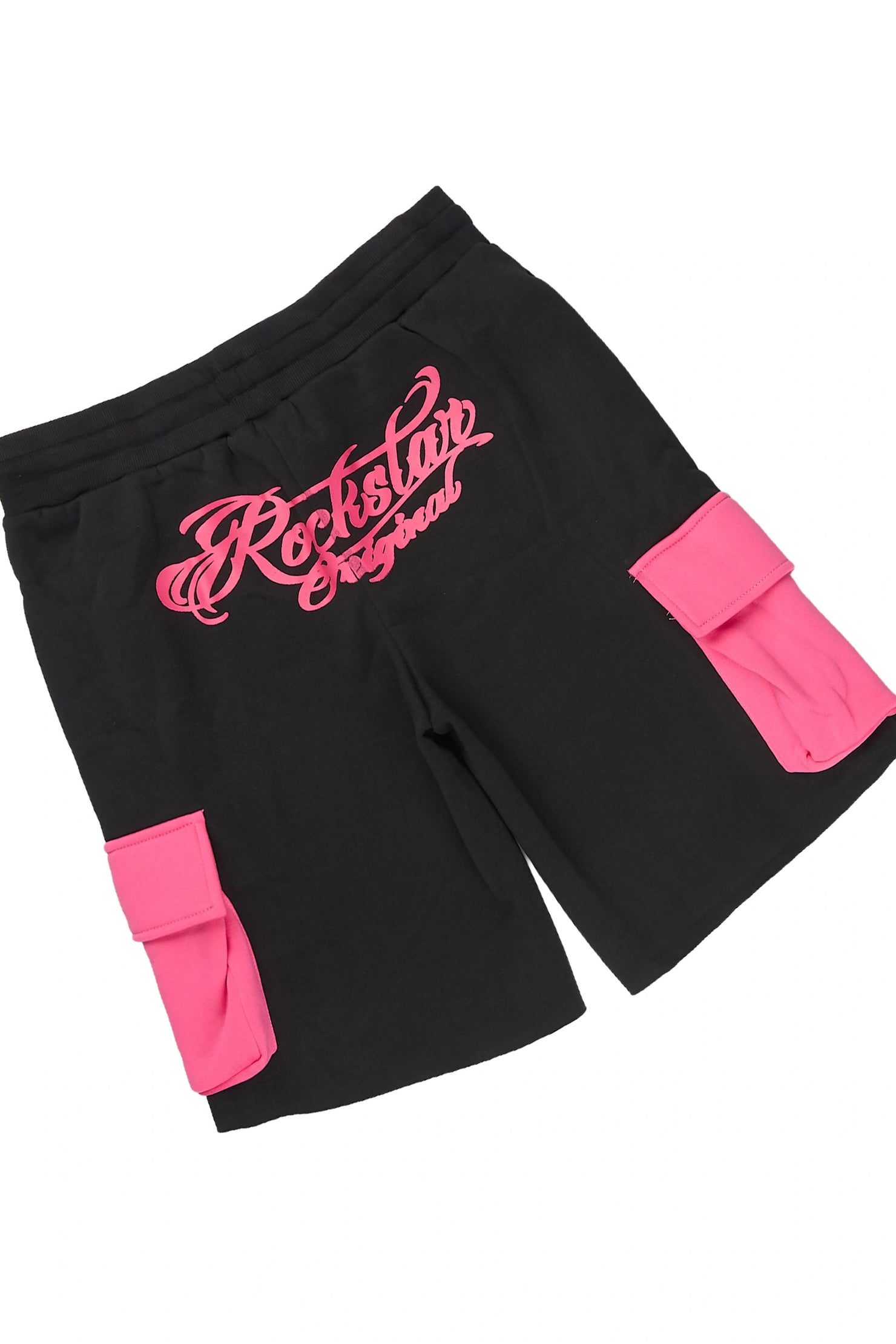 Charise Black/Pink Tank Cargo Short Set