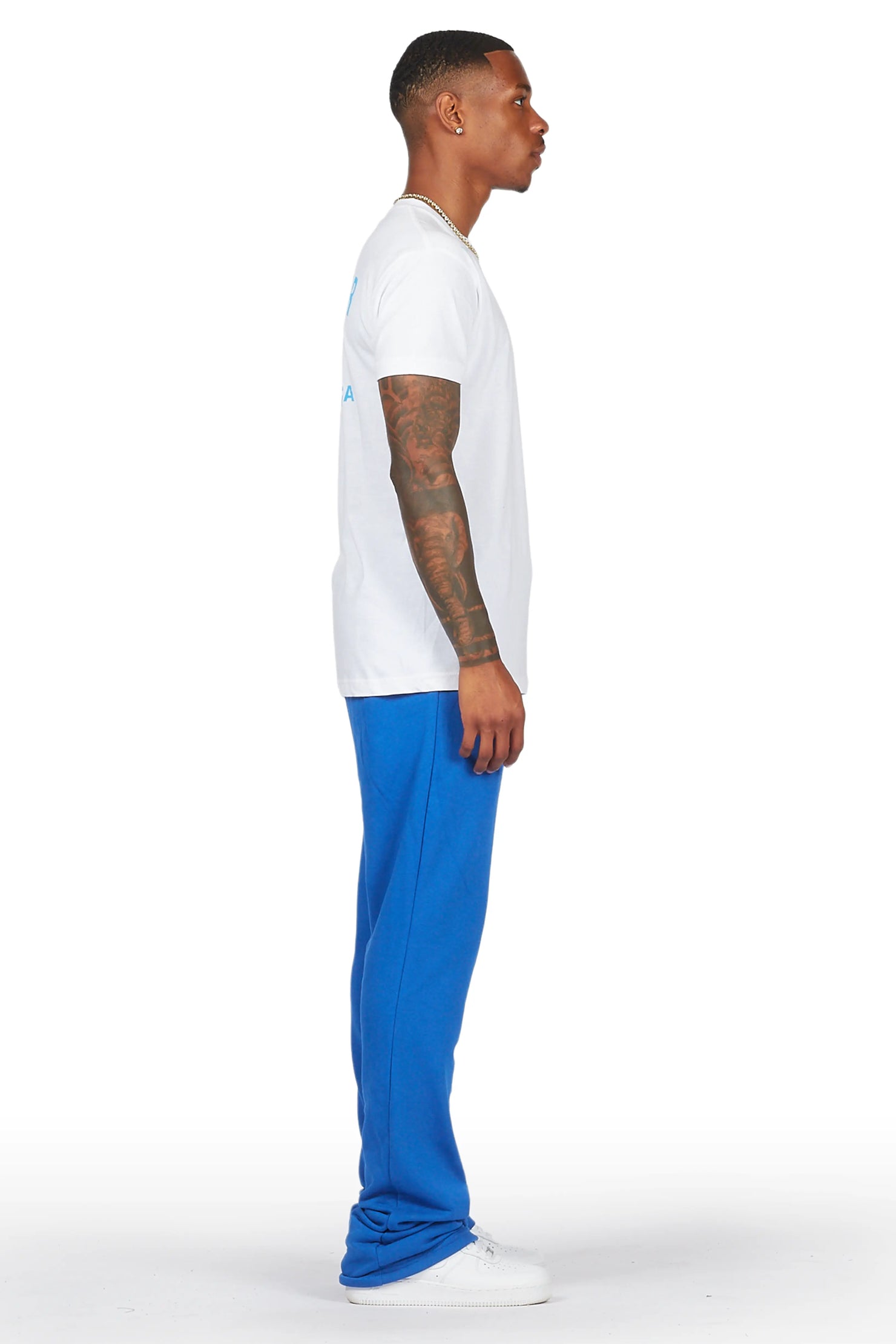 Tejas Royal Blue Stacked Flare Pants