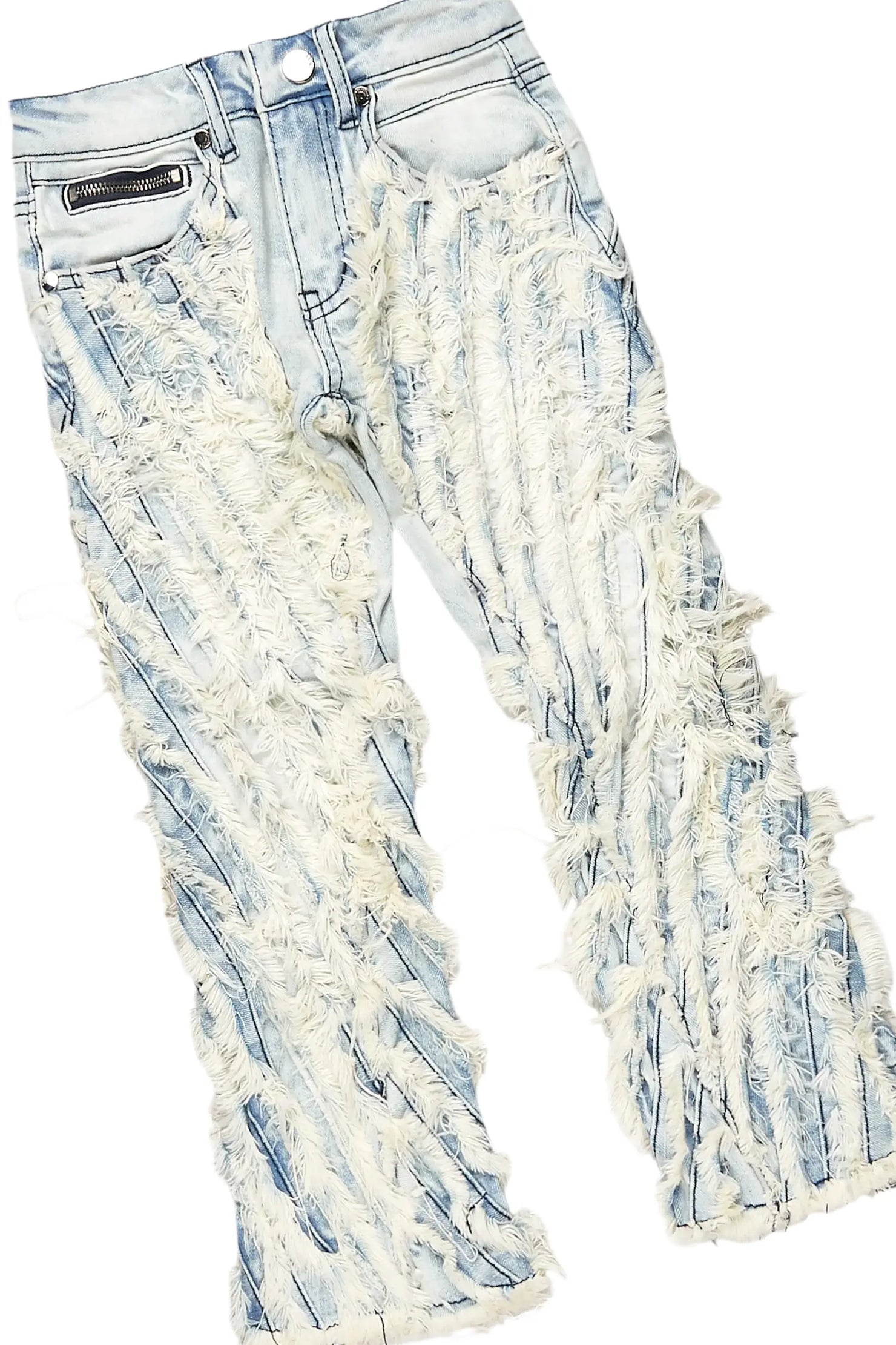 Girls Kammy Grey Hoodie/Stacked Flare Jean Set