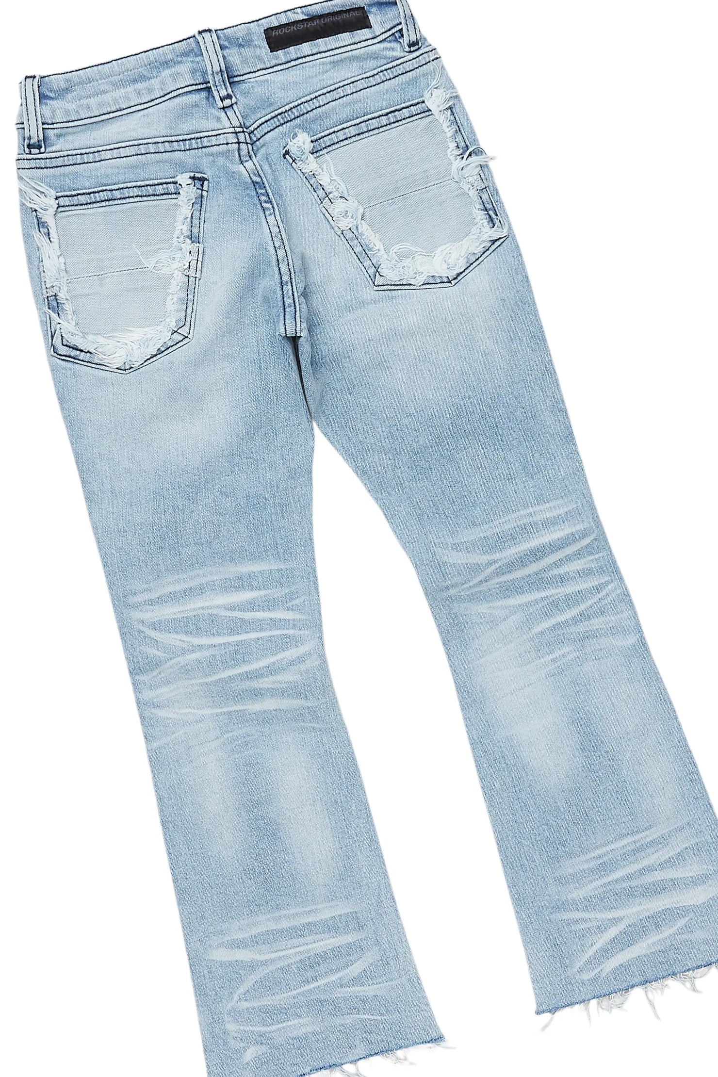 Boys Vicious Vintage Navy Hoodie/Stacked Flare Jean Set