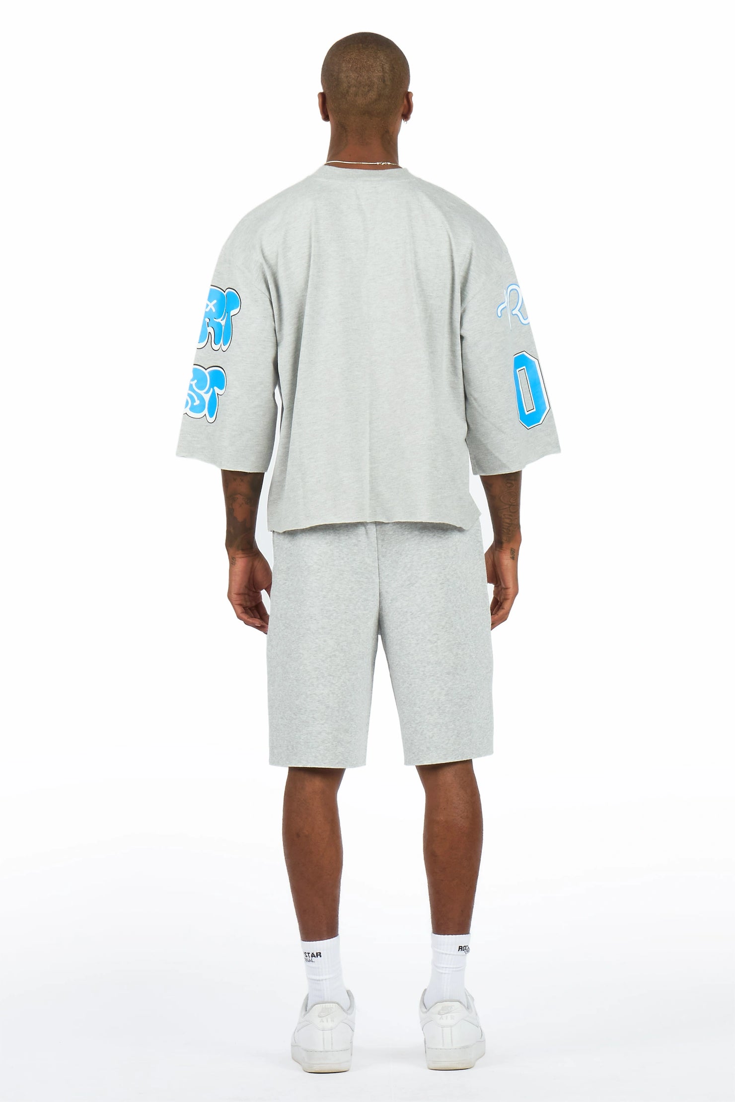Leslaw Heather Grey T-Shirt/Short Set