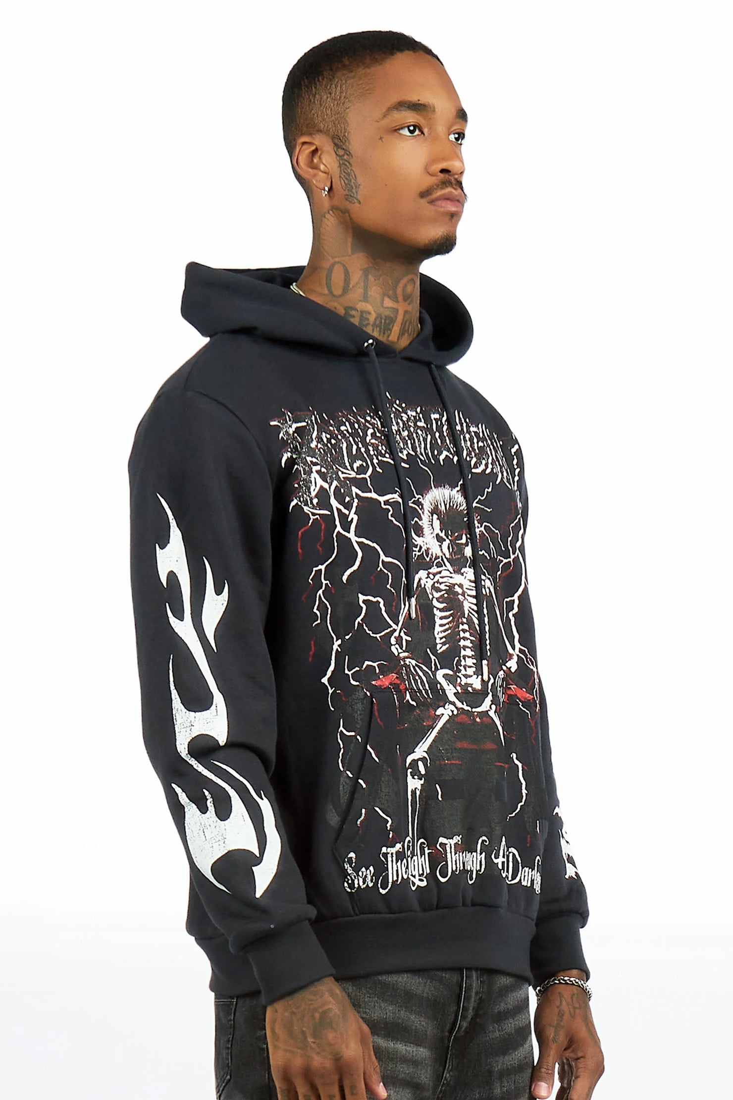 Deathrow Navy Graphic Hoodie