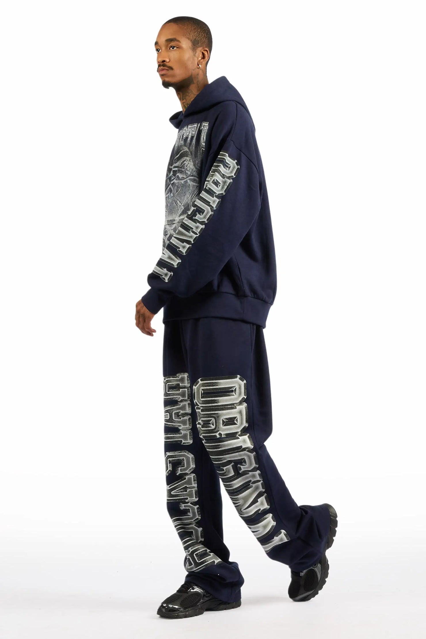 Rleague Navy Hoodie/Baggy Pant Track Set