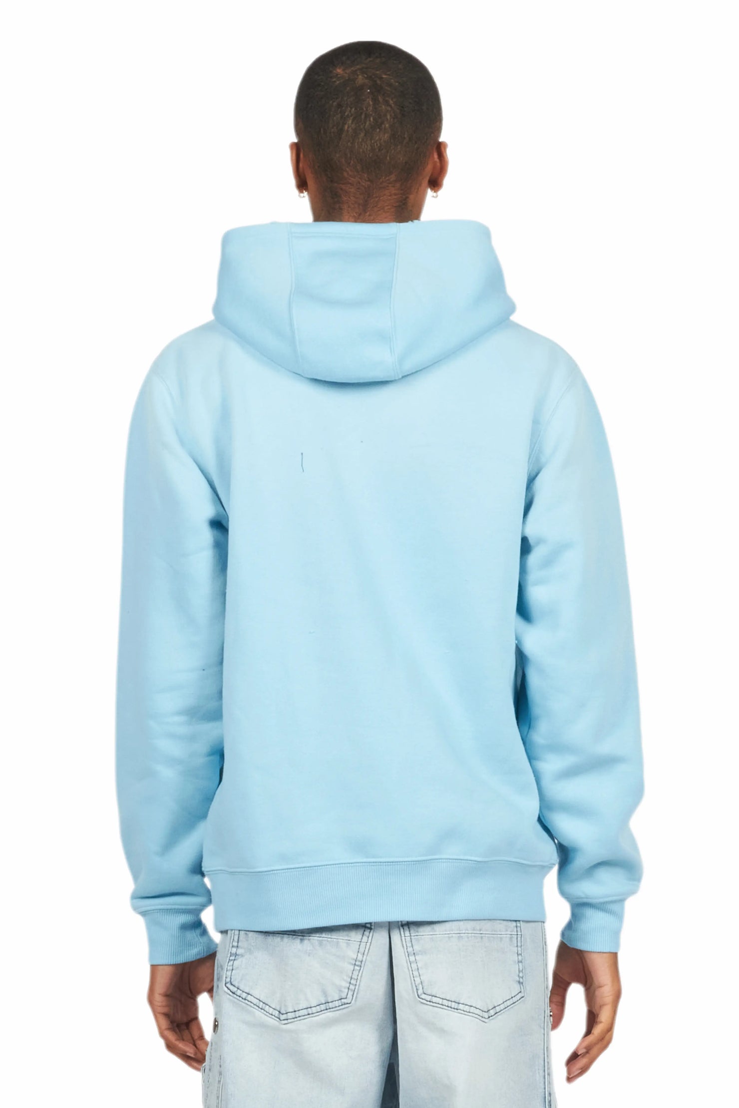Tarl Baby Blue Distressed Graphic Hoodie