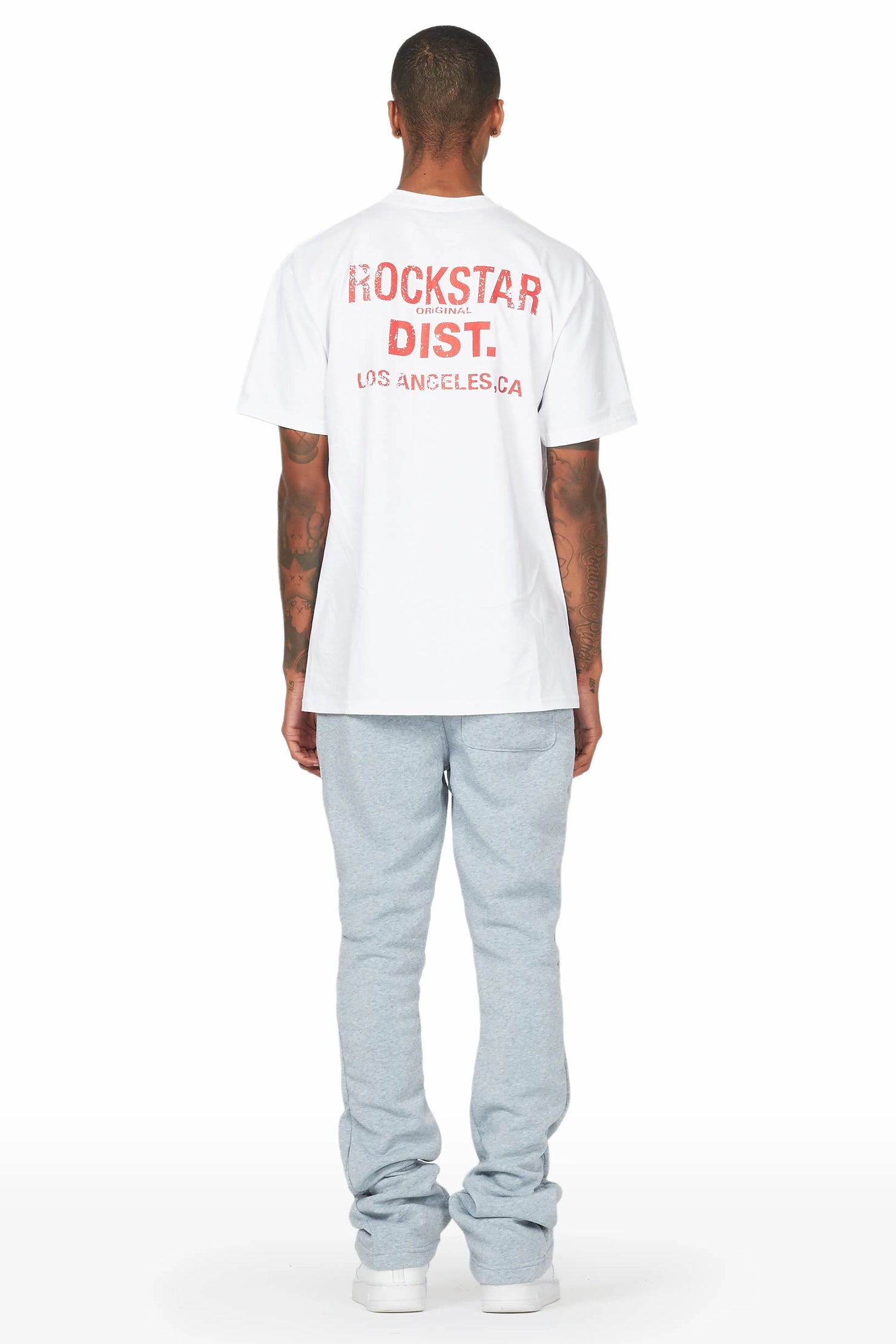 Luka Heather Grey Patchwork Stacked Flare Pants