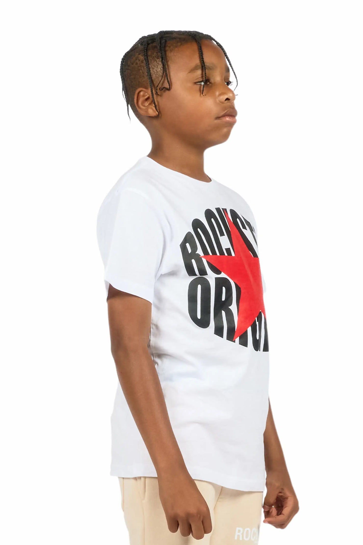 Boys Ezra 2.0 White/Red Graphic T-Shirt