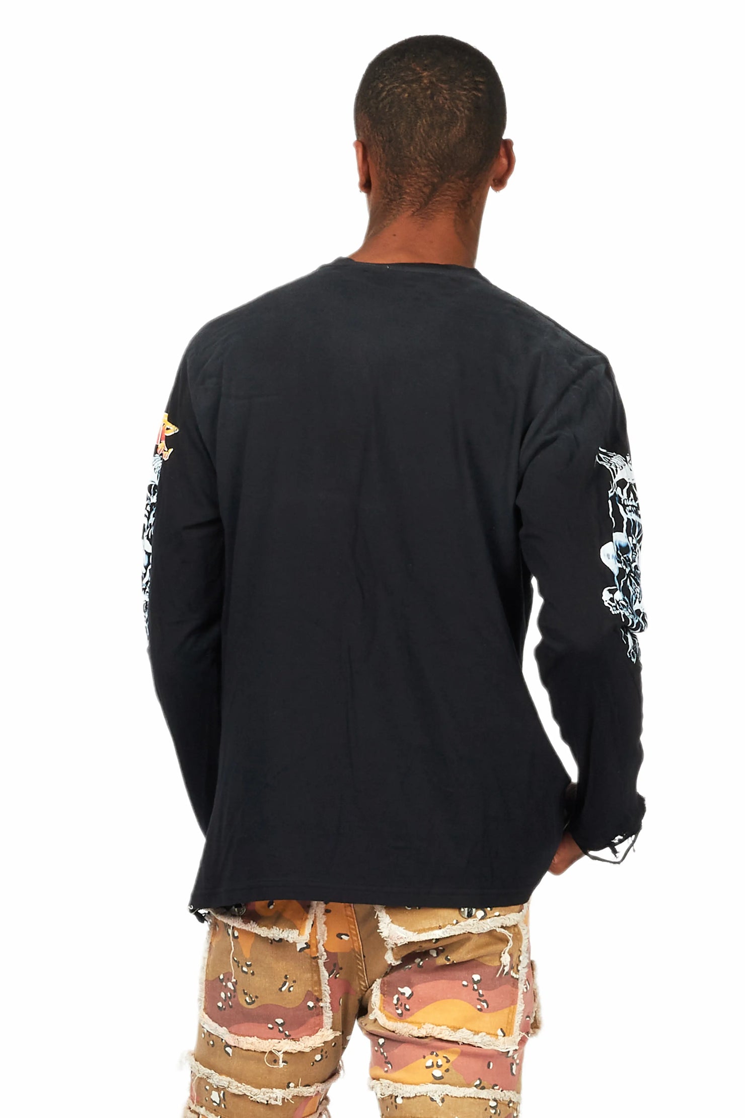 Grady Black Long Sleeve Graphic T-Shirt