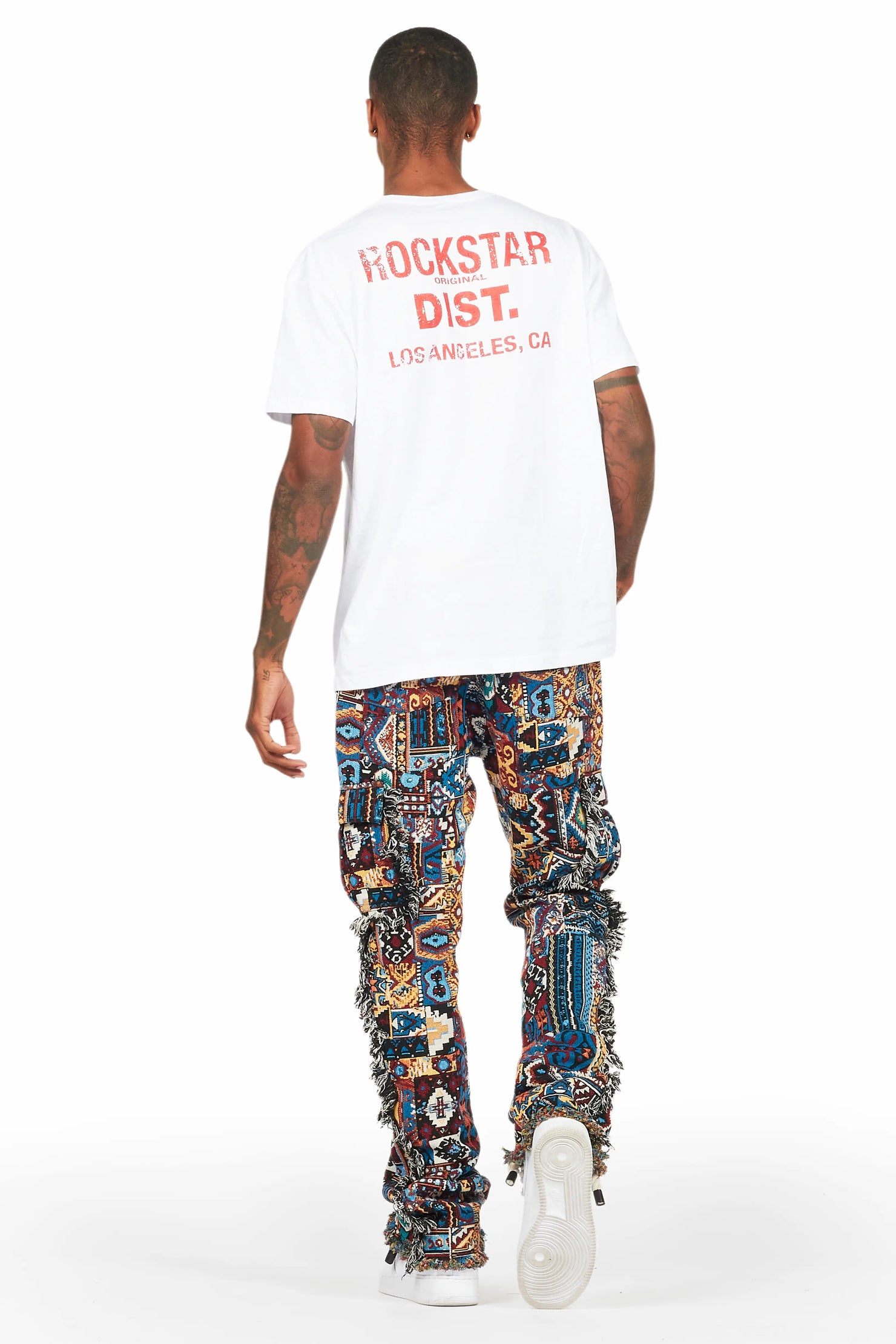 Ayami Blue Slim Tapestry Flare Jean