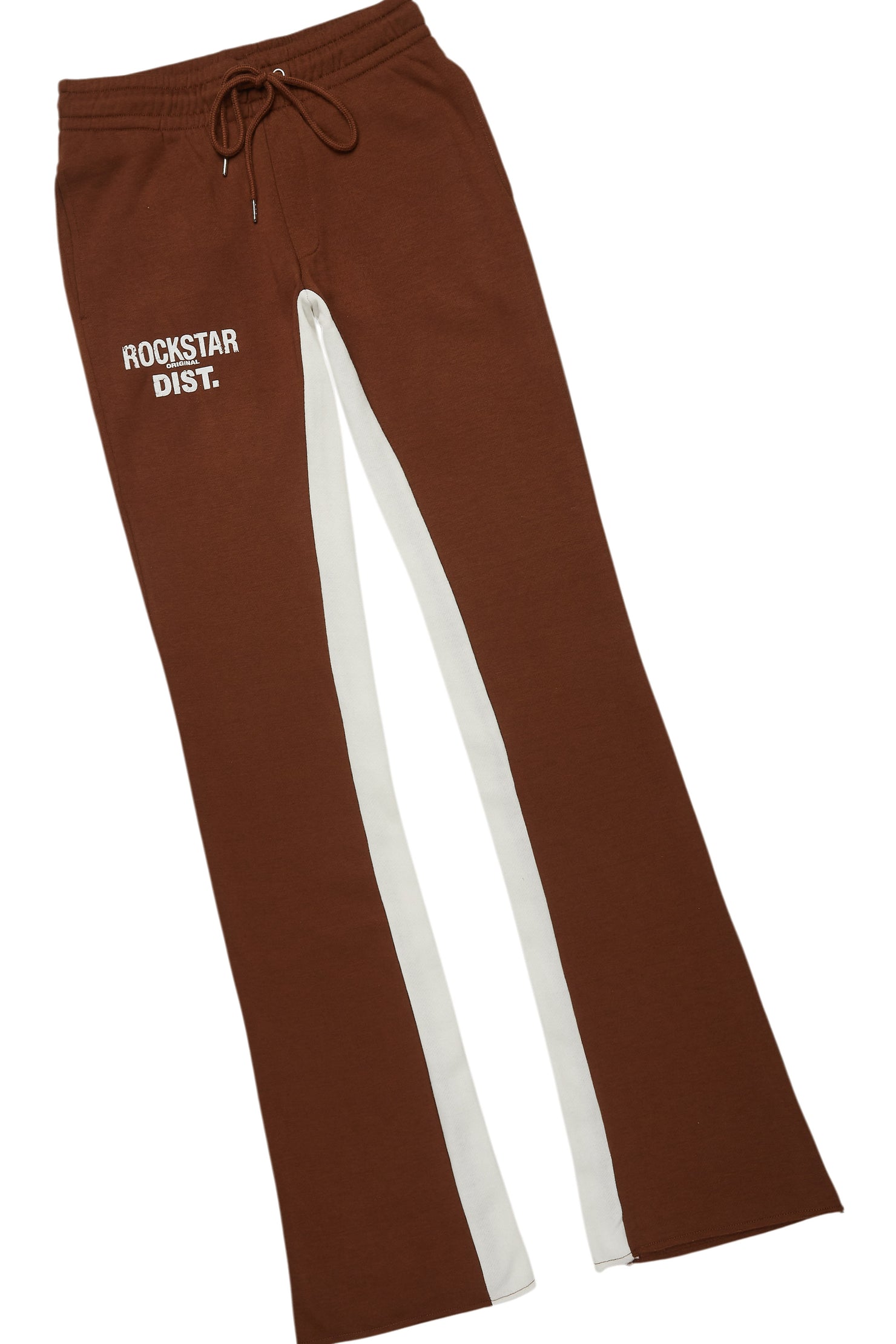 Lake White/Brown T-Shirt/Stacked Baggy Track Pant Set