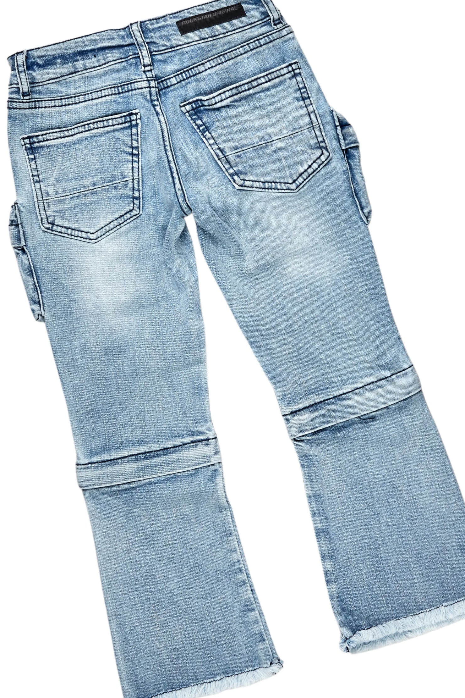 Boys Daker Vintage Beige Hoodie/Stacked Flare Jean Set