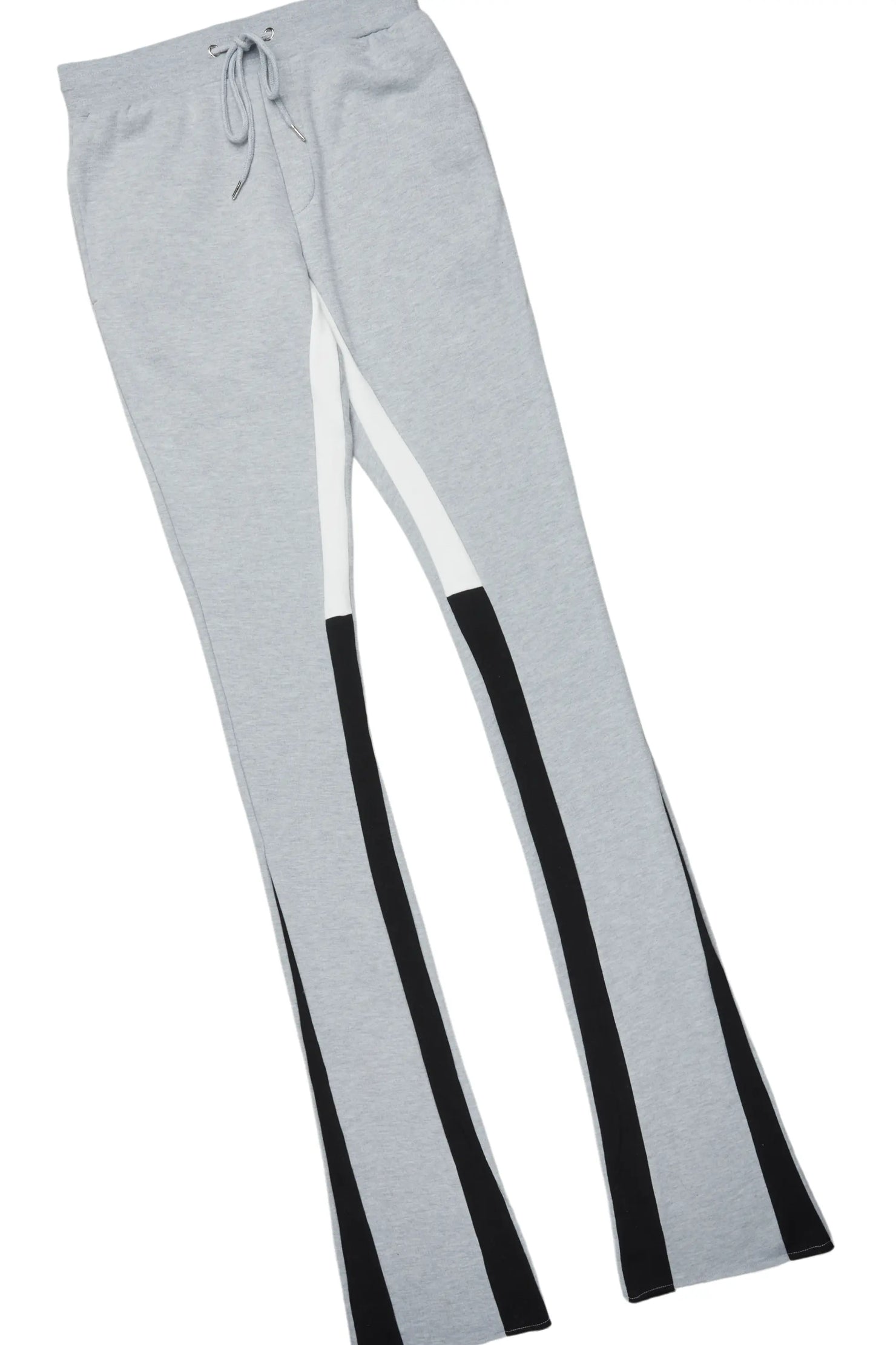 Basic Heather Grey Hoodie/Super Stacked Flare Track Set