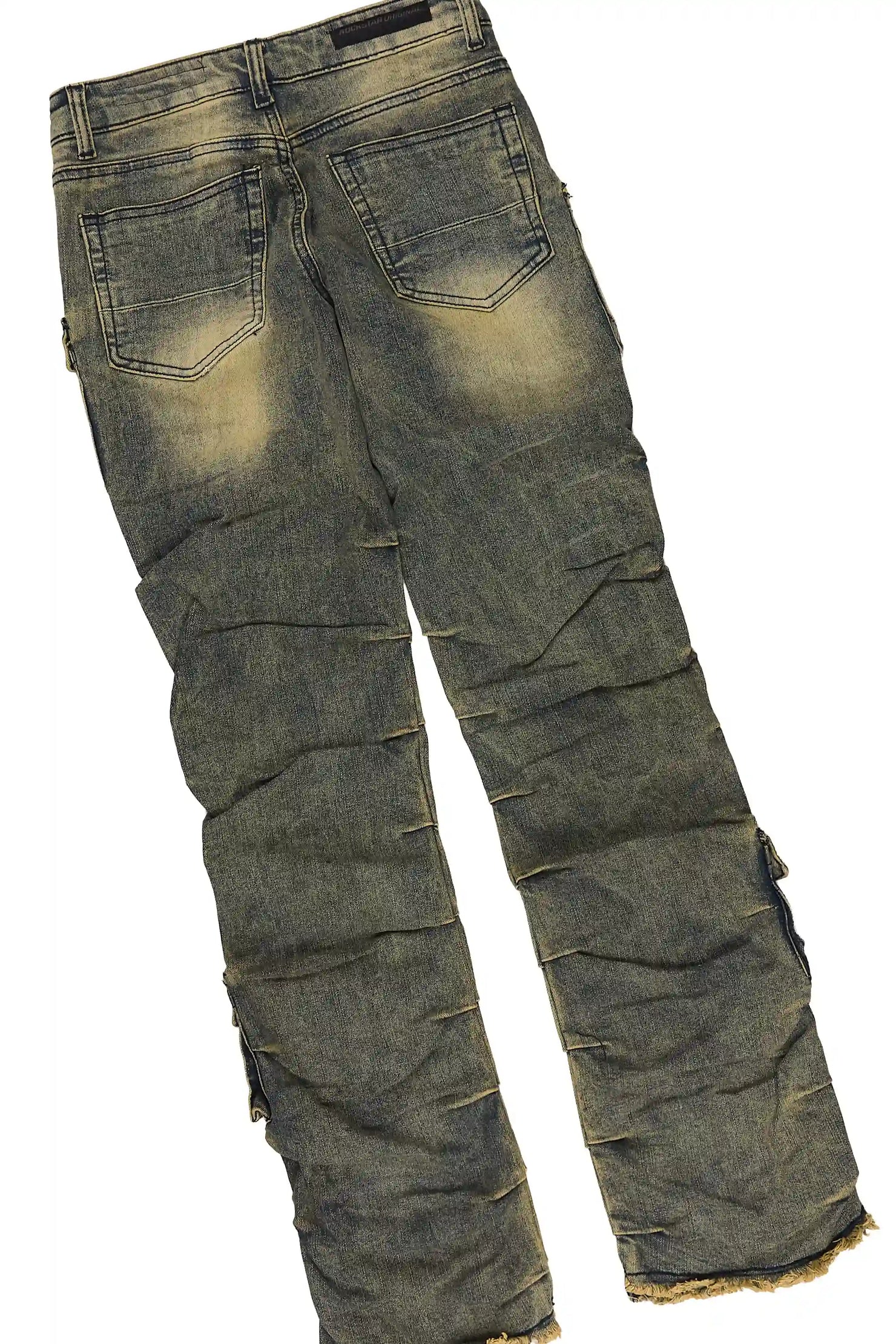 Girls Loomy Sand/Tint T-Shirt Stacked Jean Set
