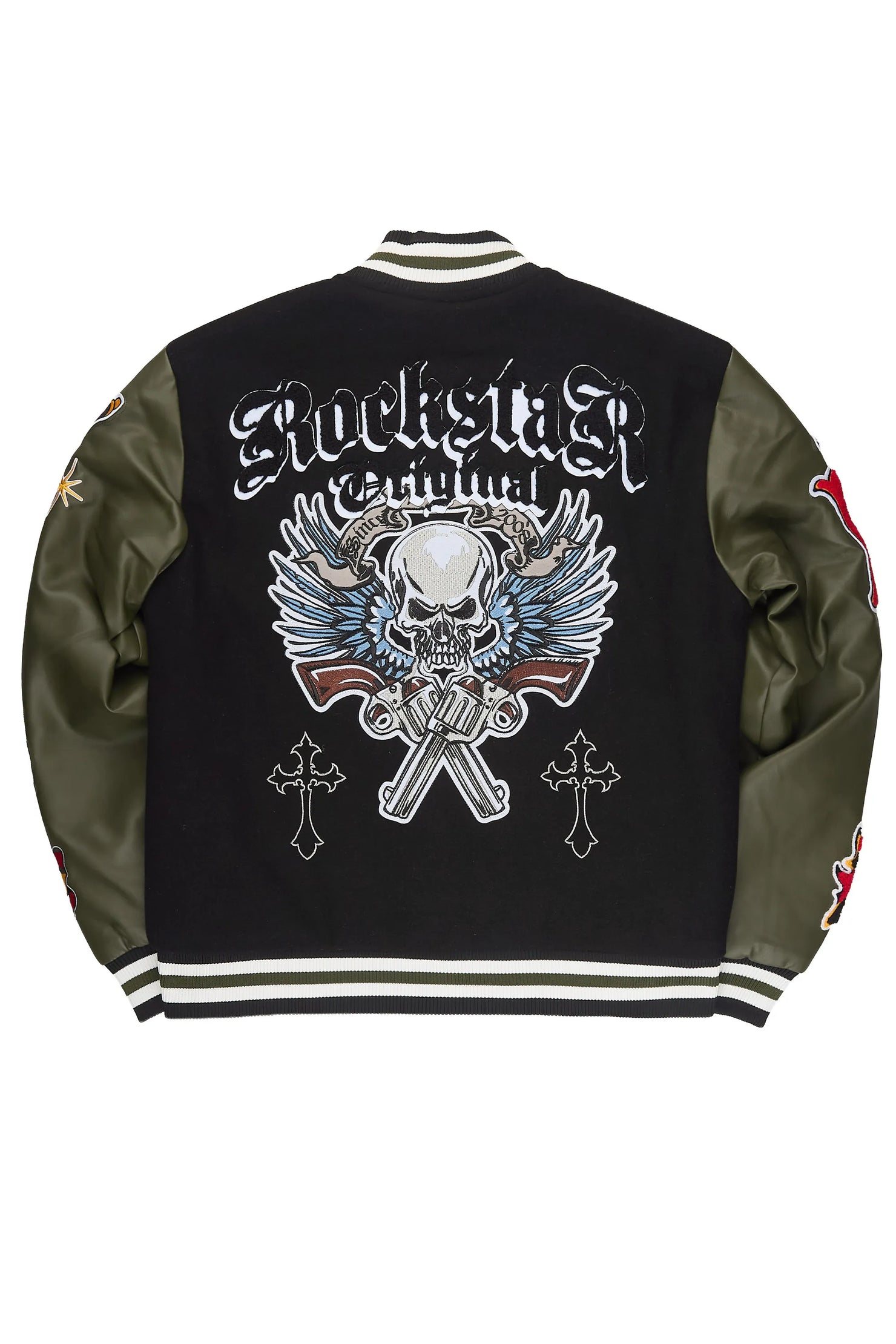 Clarke Black/Olive Varsity Jacket