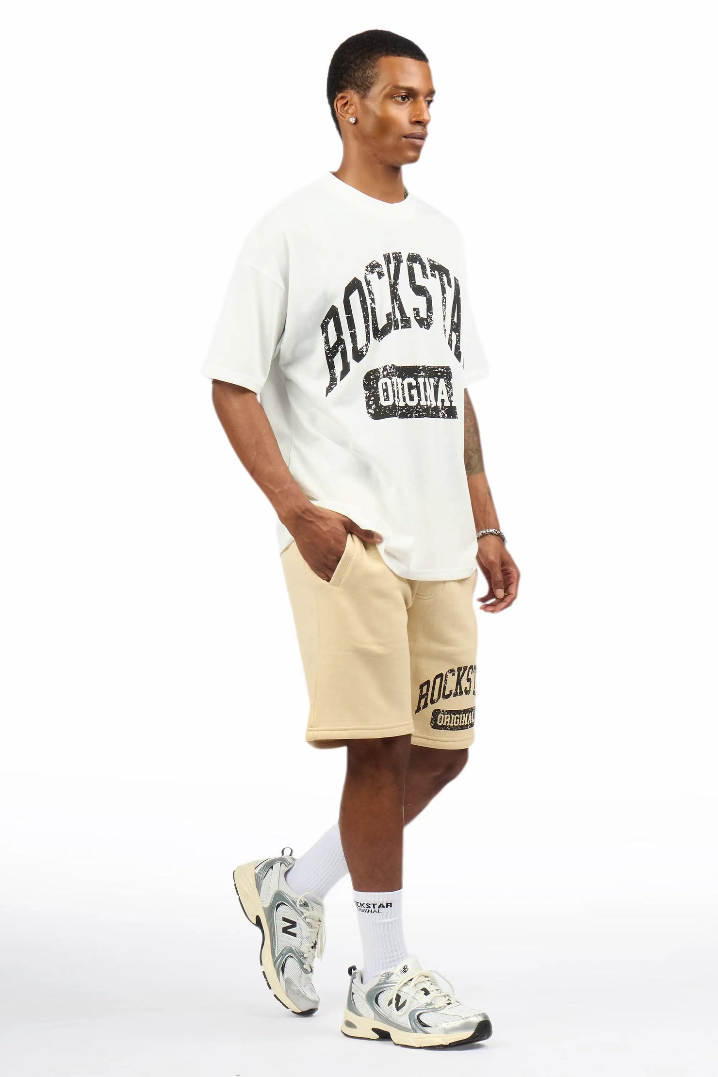 Zig White/Beige T-Shirt/Short Set