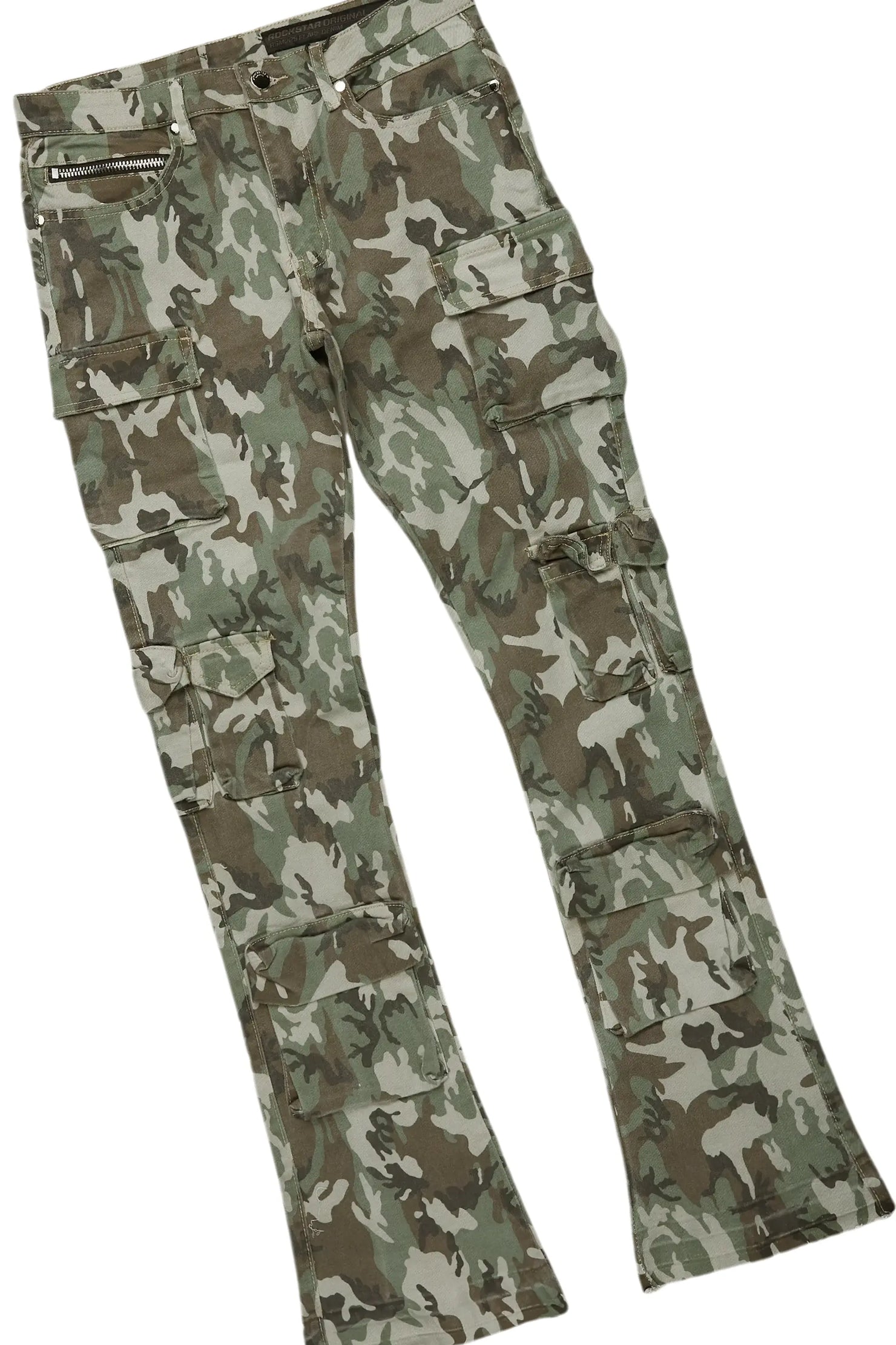 Lake White/Green T-Shirt & Yves Stacked Flare Jean Bundle