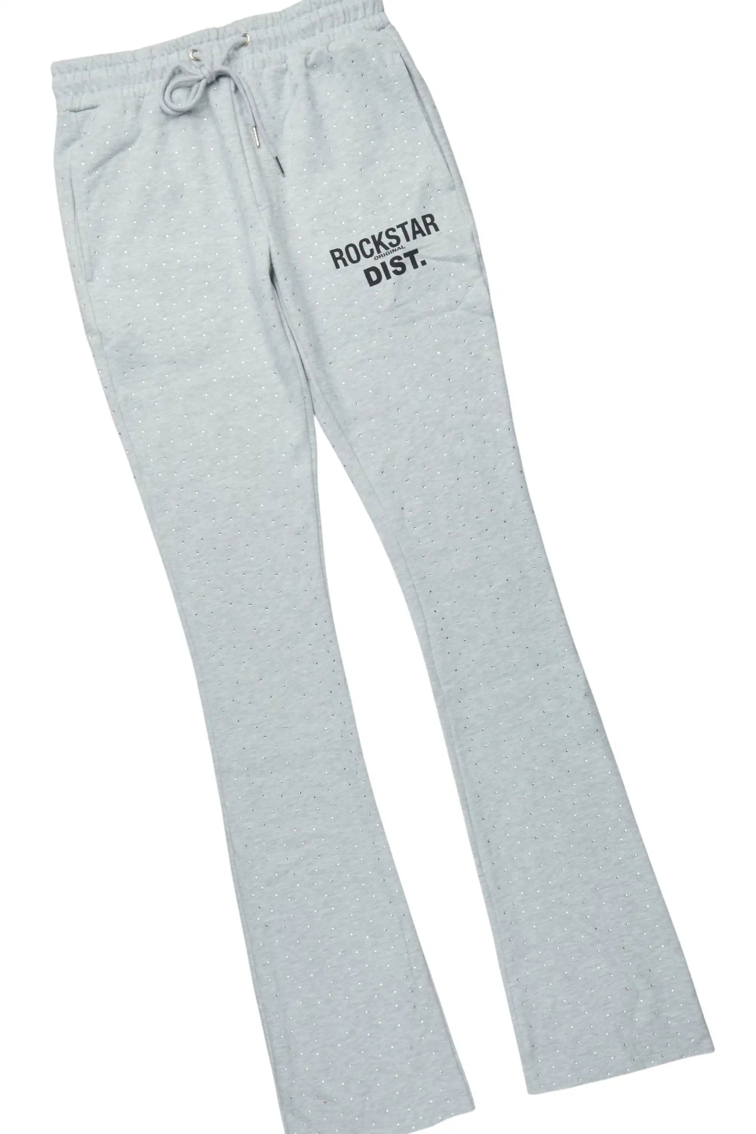 Alpine White/Heather Grey Rhinestone T-Shirt/Stacked Track Set