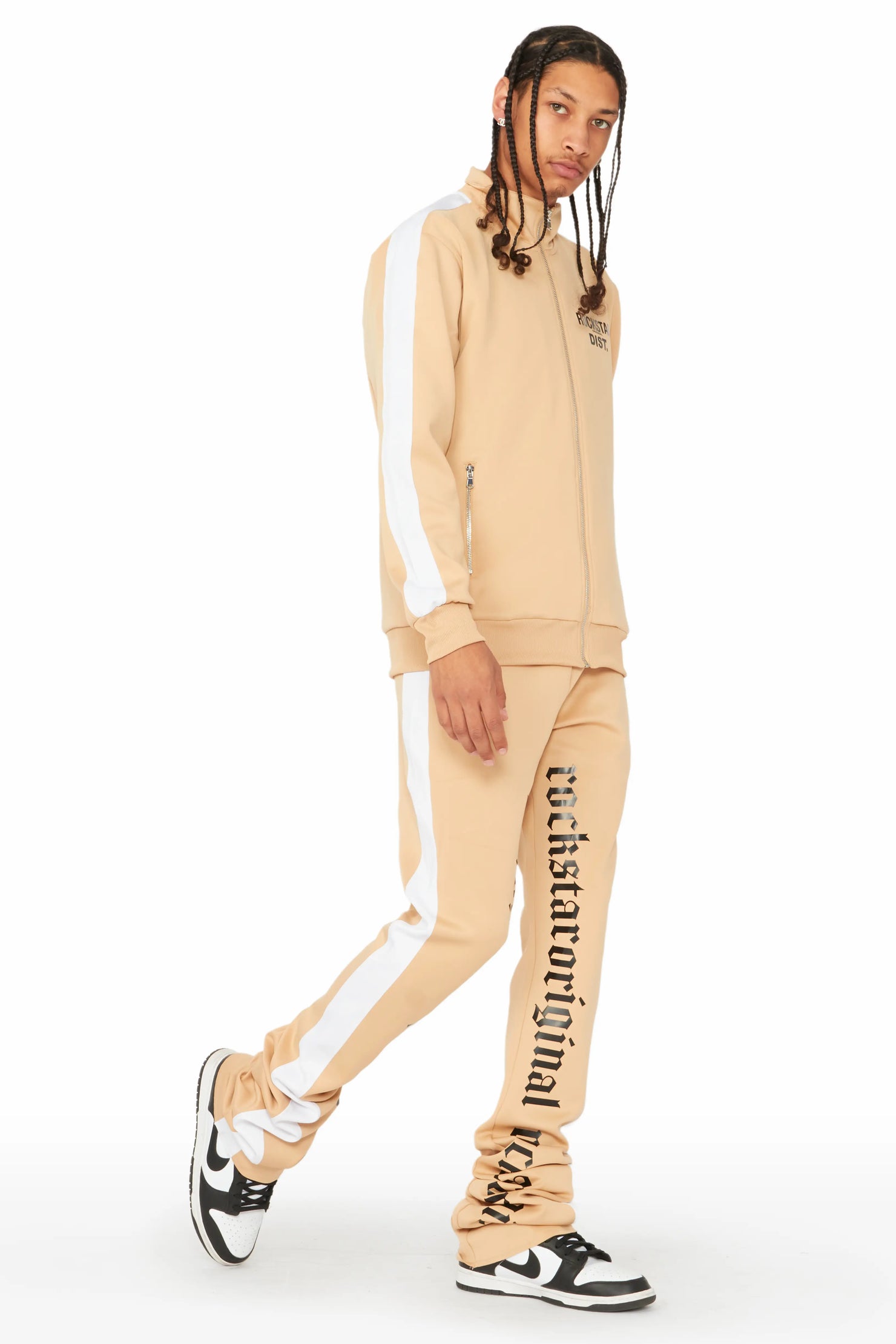 Callie Beige Tricot Super Stacked Track Set