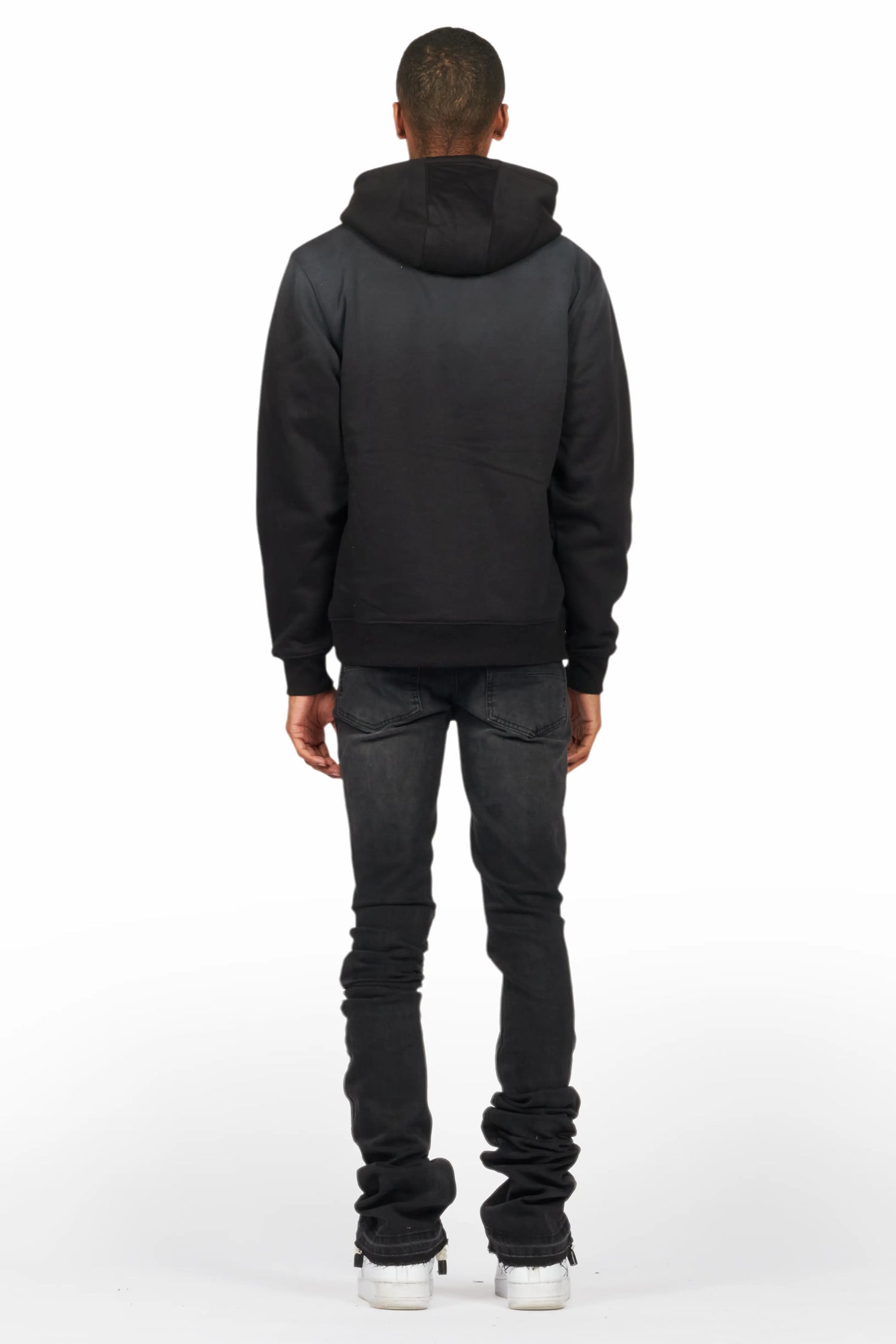 Palmer Black Hoodie/Stacked Flare Jean Bundle