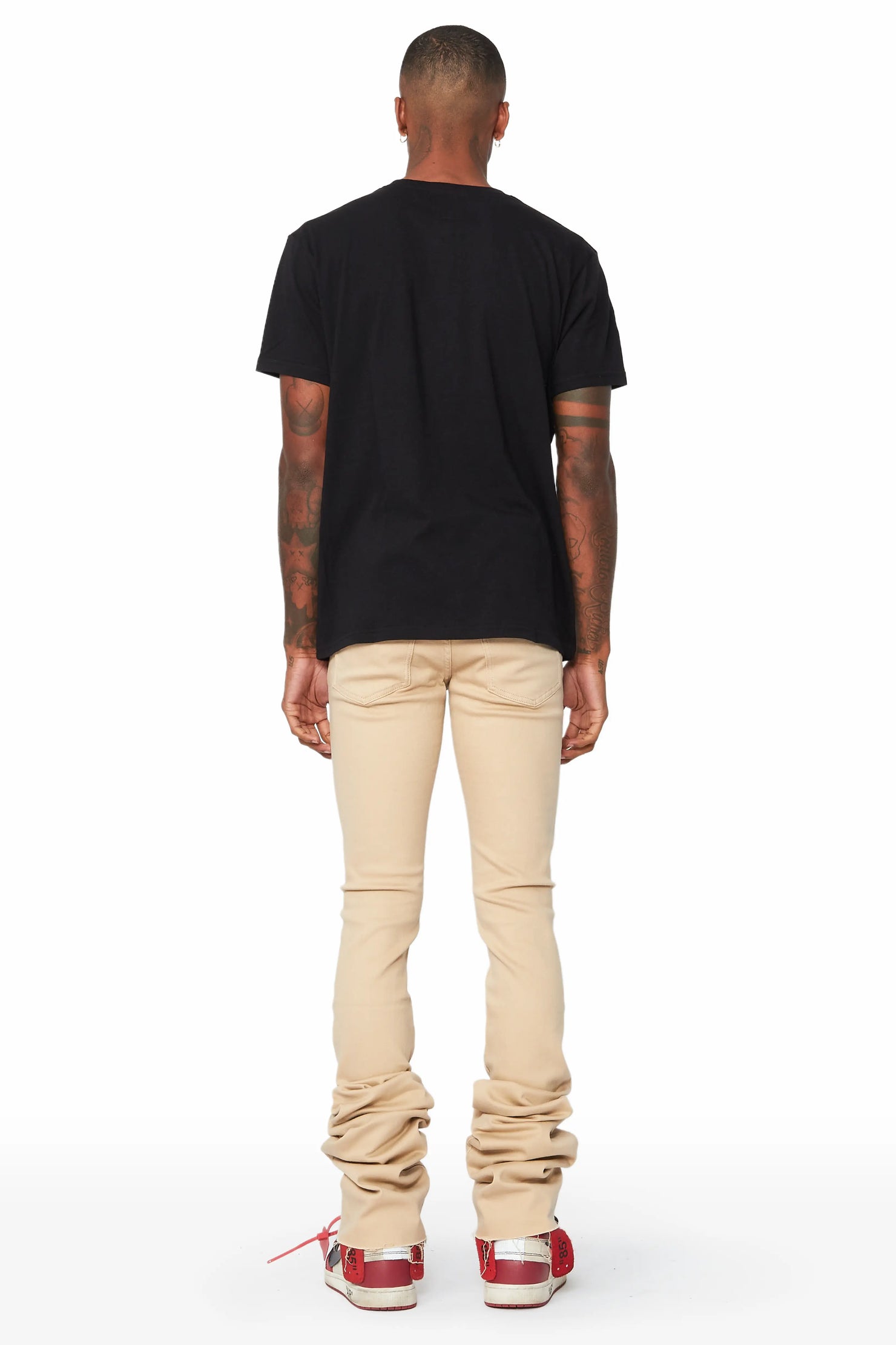 Faith Khaki Super Stacked Flare Jean