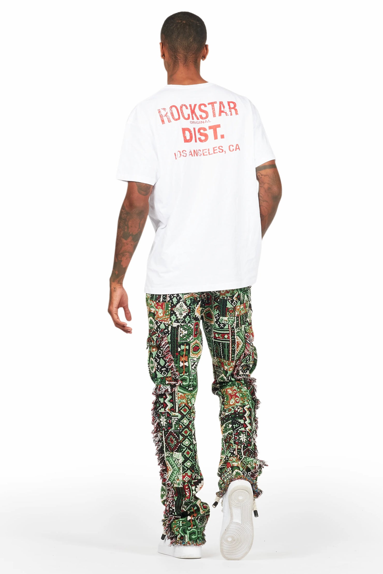 Ayami Green Slim Tapestry Flare Jean