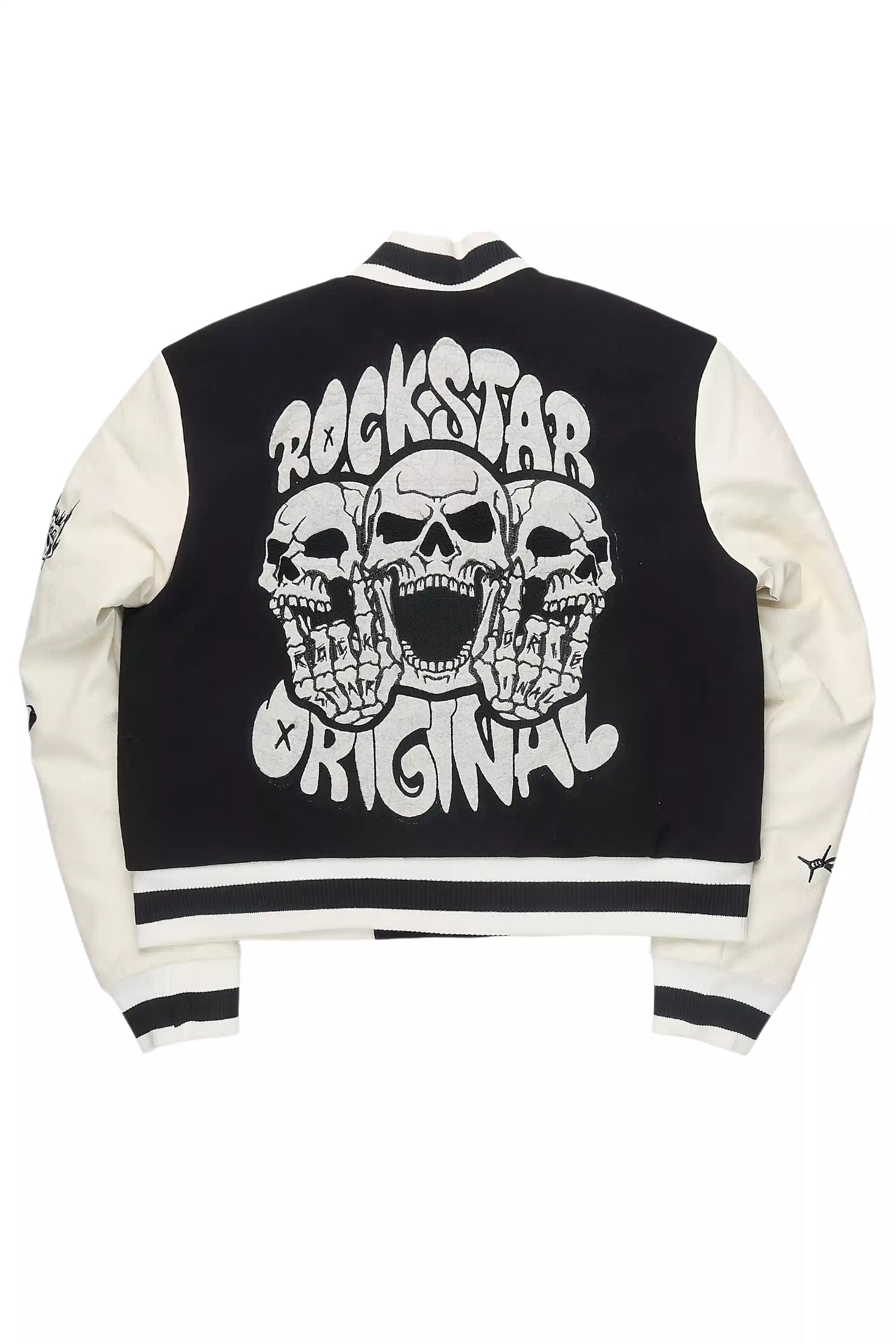 Sharray Black Oversized Varsity Jacket