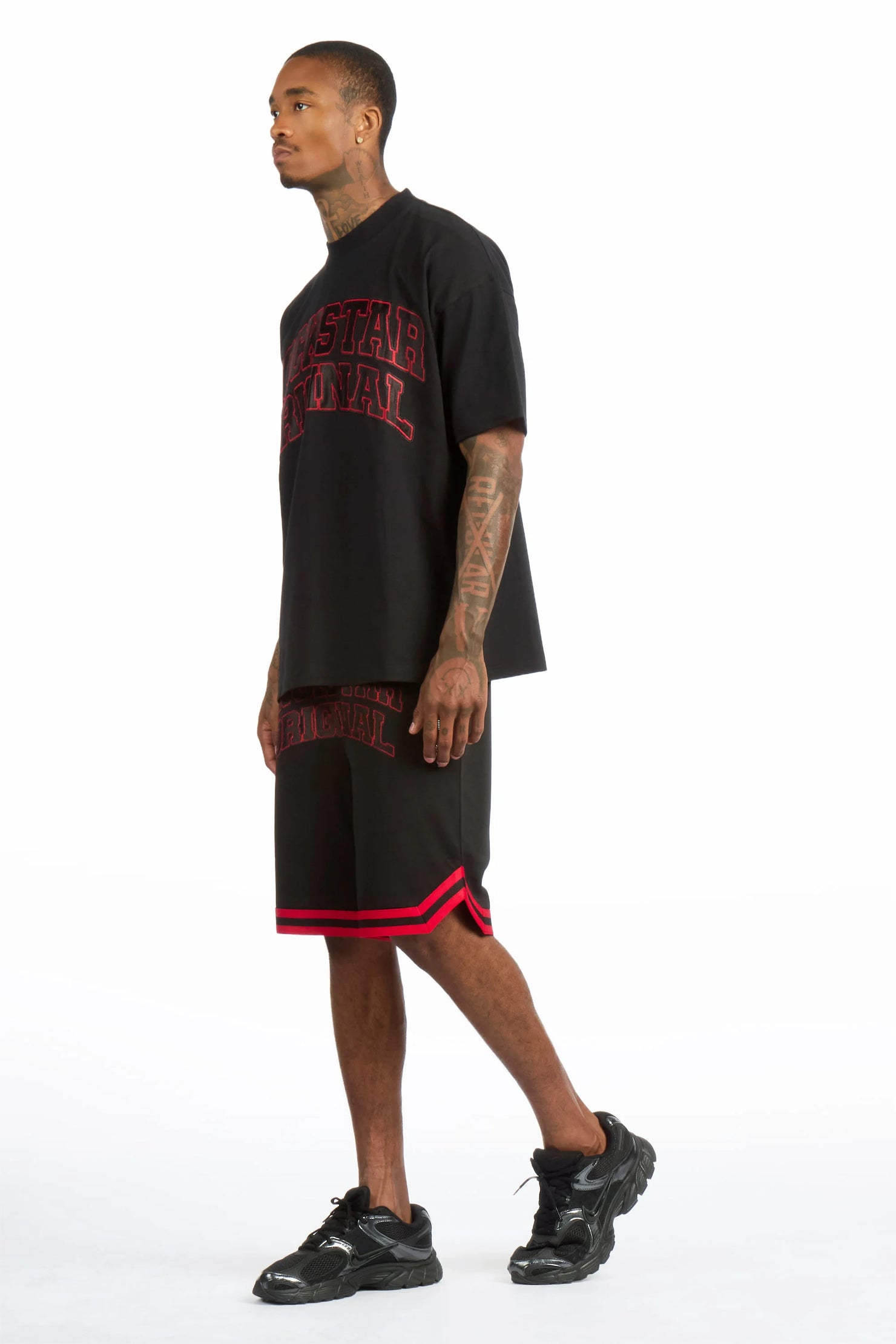 Hooper Black T-Shirt Short Set