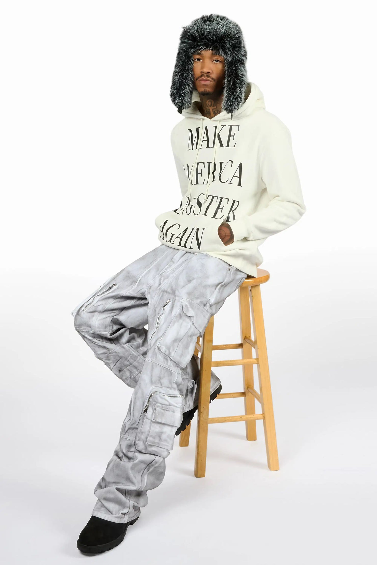 Ermis Dirty White Baggy Jeans