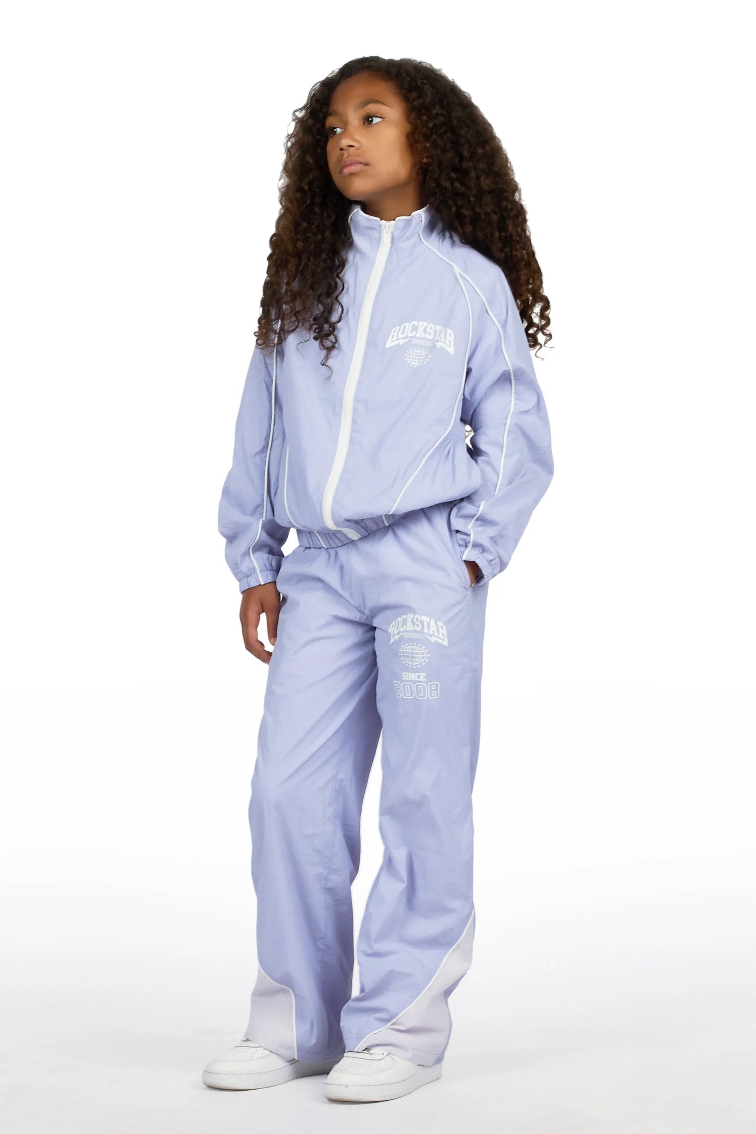 Girls Ventosa Lavender/Purple Windbreaker Jacket Track Set