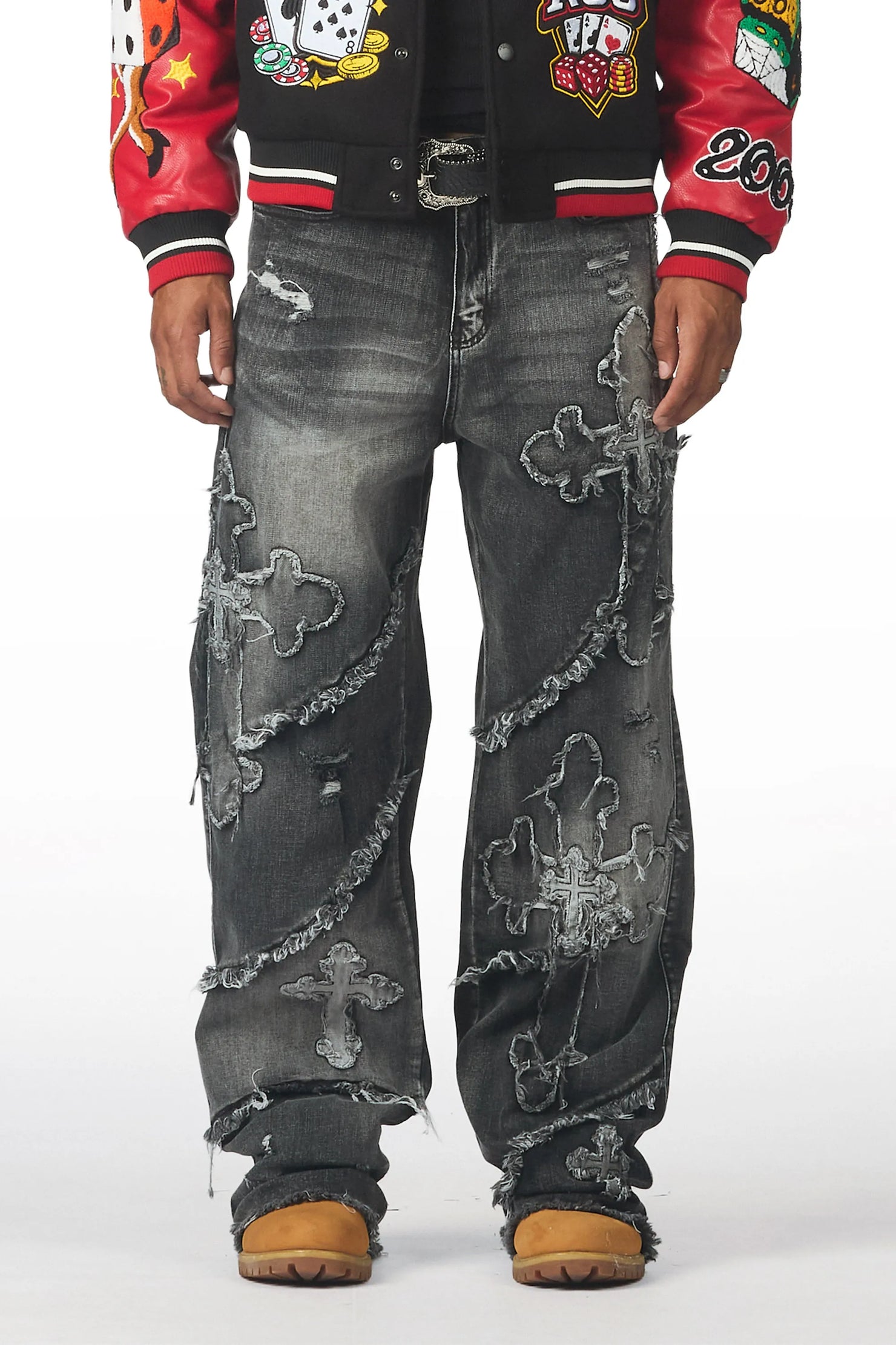 Krose Black Baggy Fit Jean