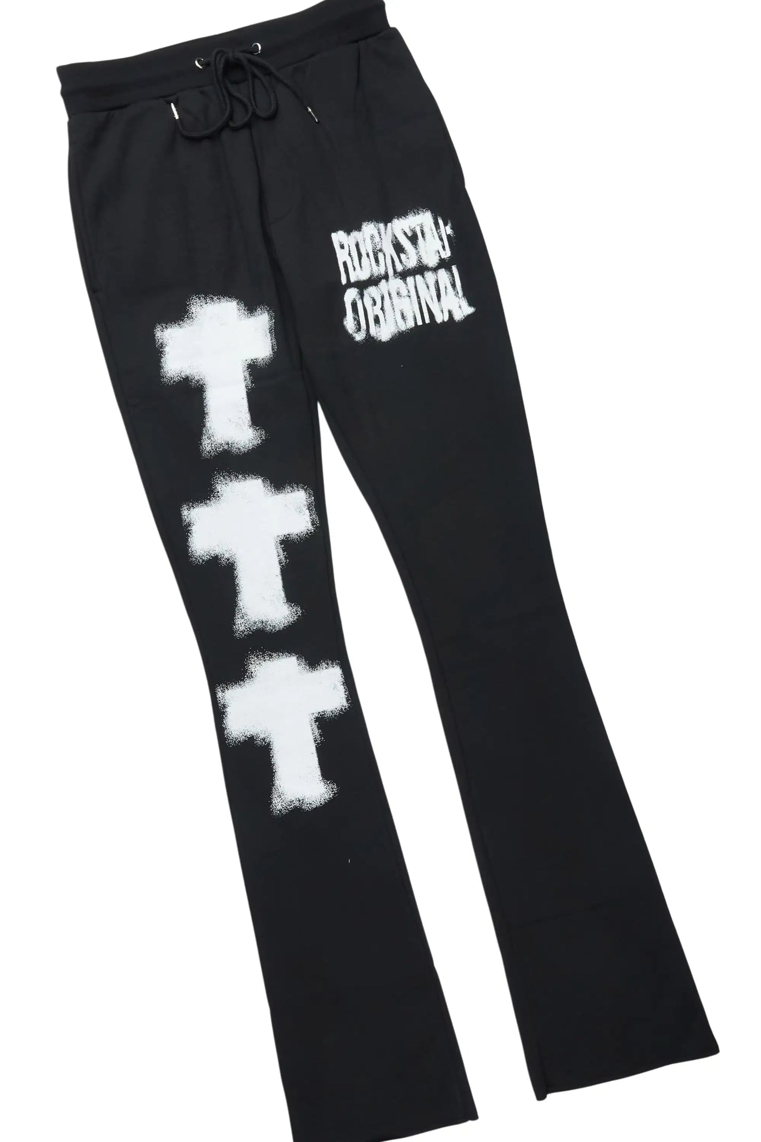Crest Black/White Hoodie/Stacked Pant Track Set
