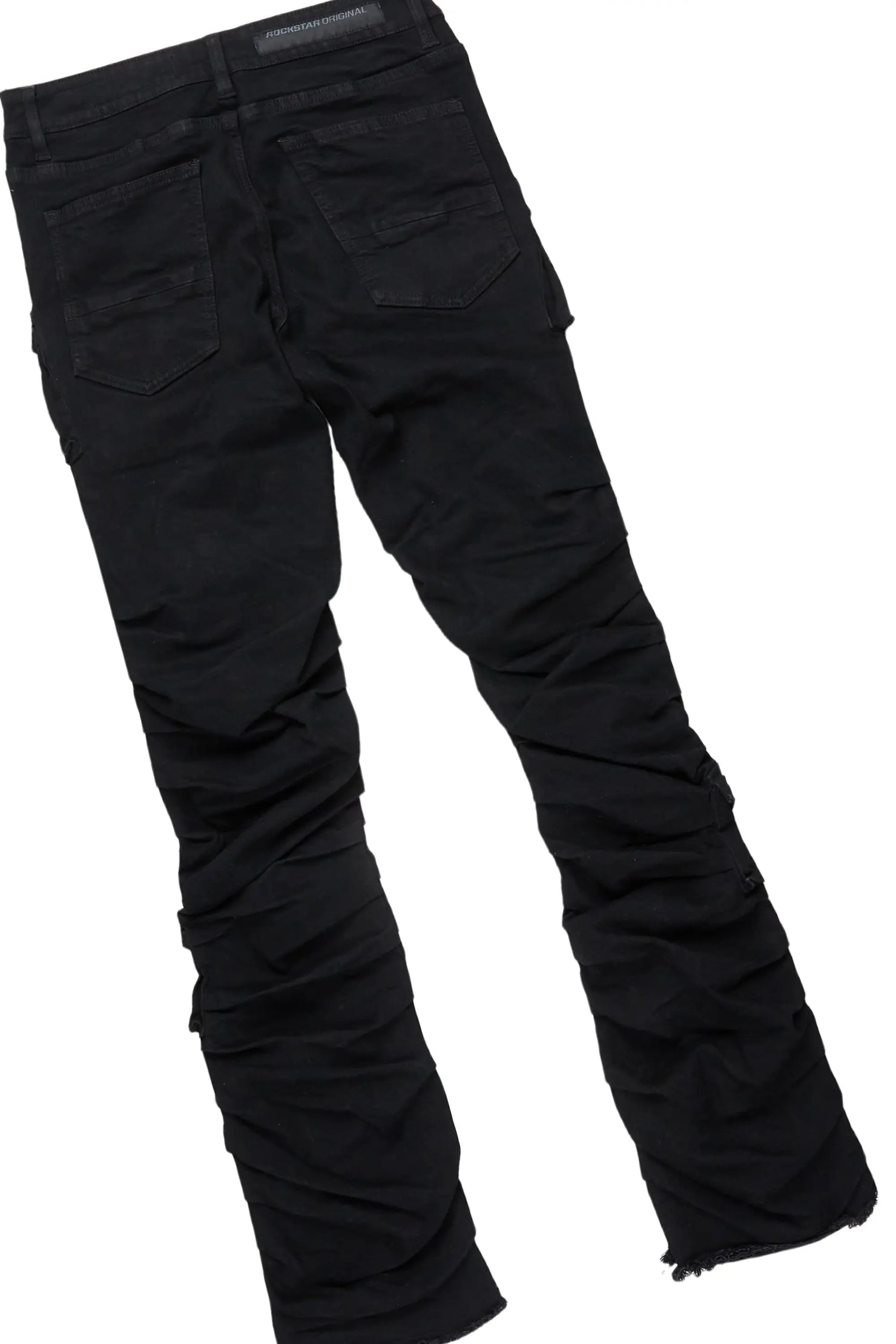 Basic Trio Black Stacked Flare Jean Set