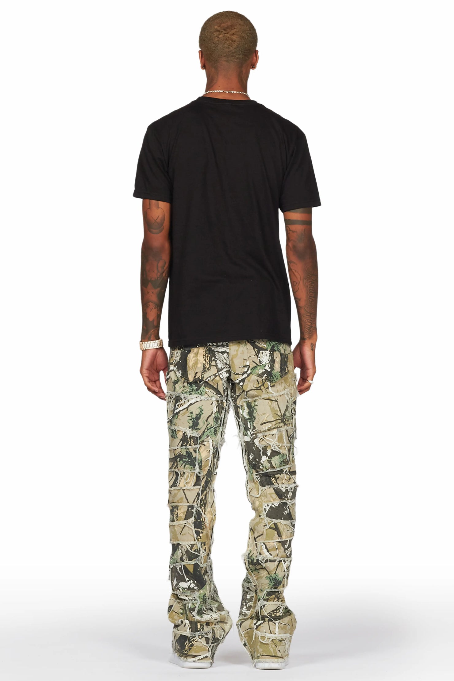 Saide Tree Camo Baggy Cargo Stacked Jean
