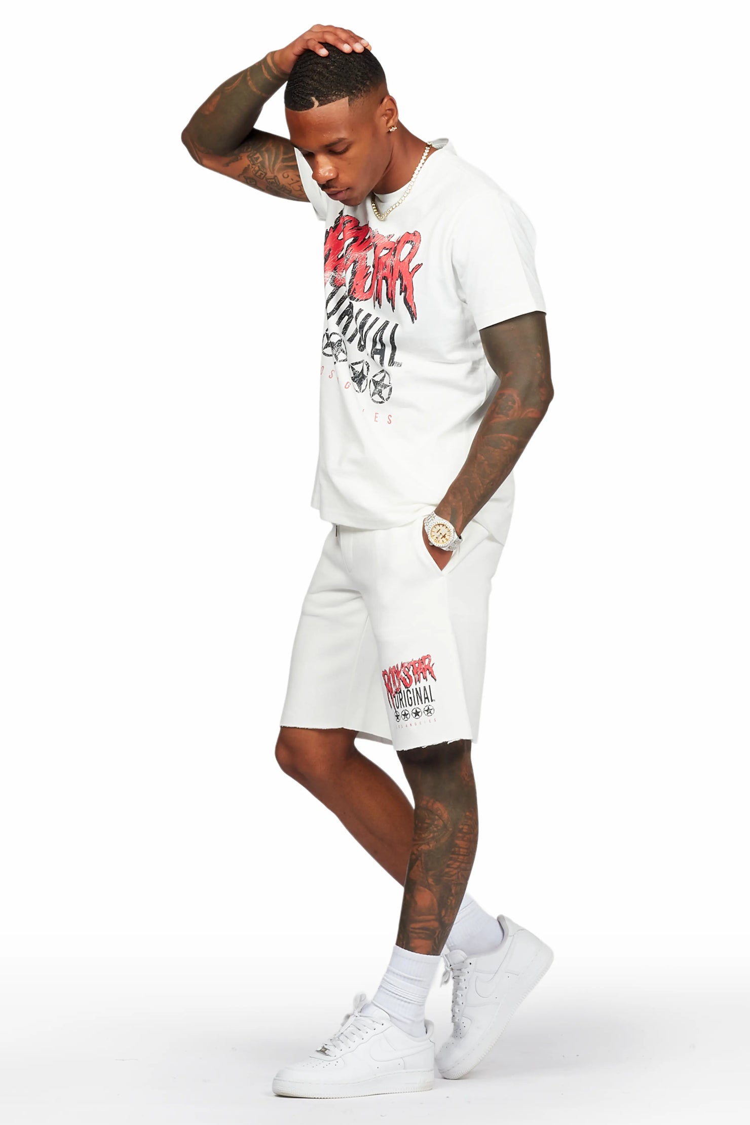 Wizzurd White T-Shirt/Short Set