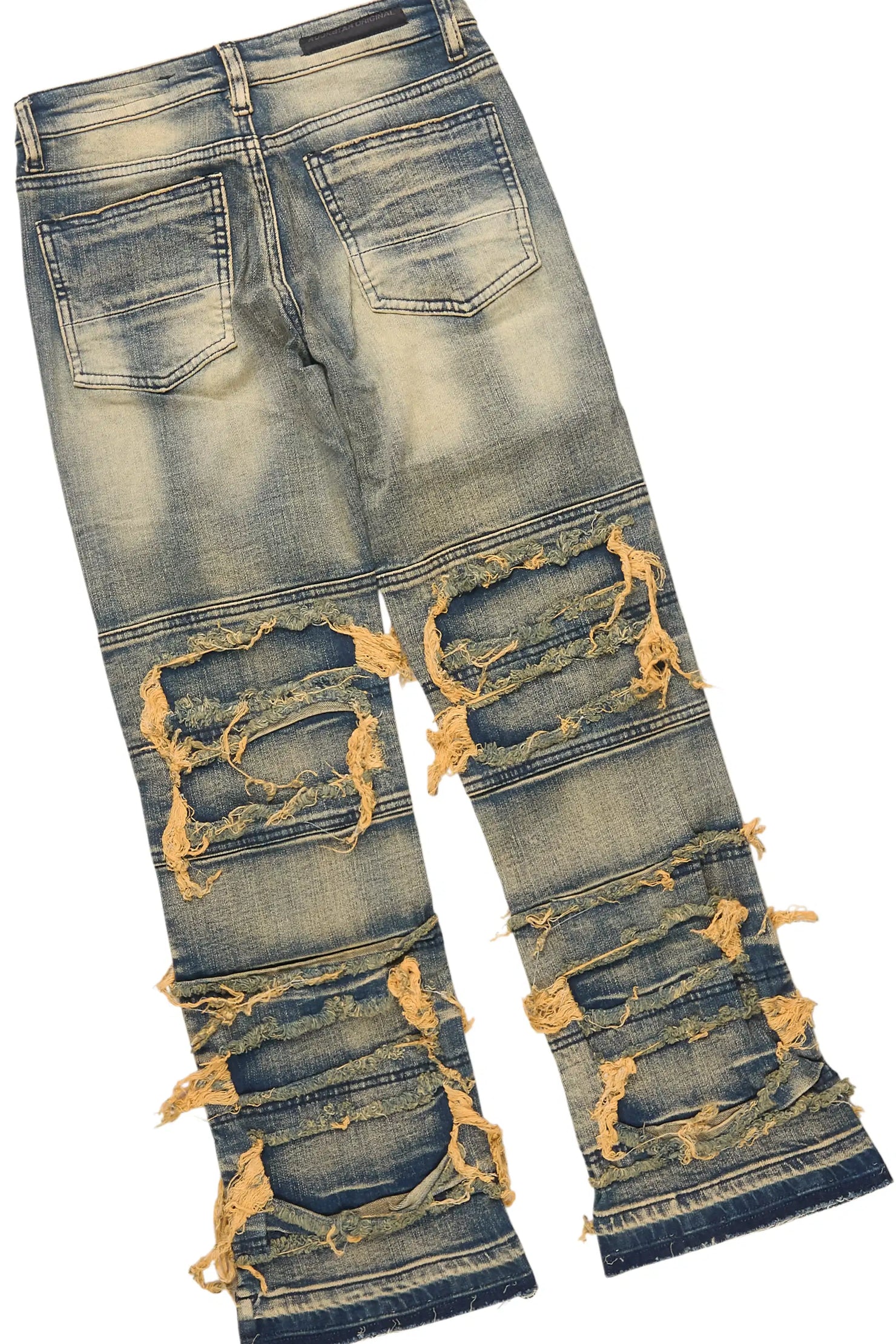 Boys Ezra White T-Shirt & Vasco Dark Tint Stacked Jean Set