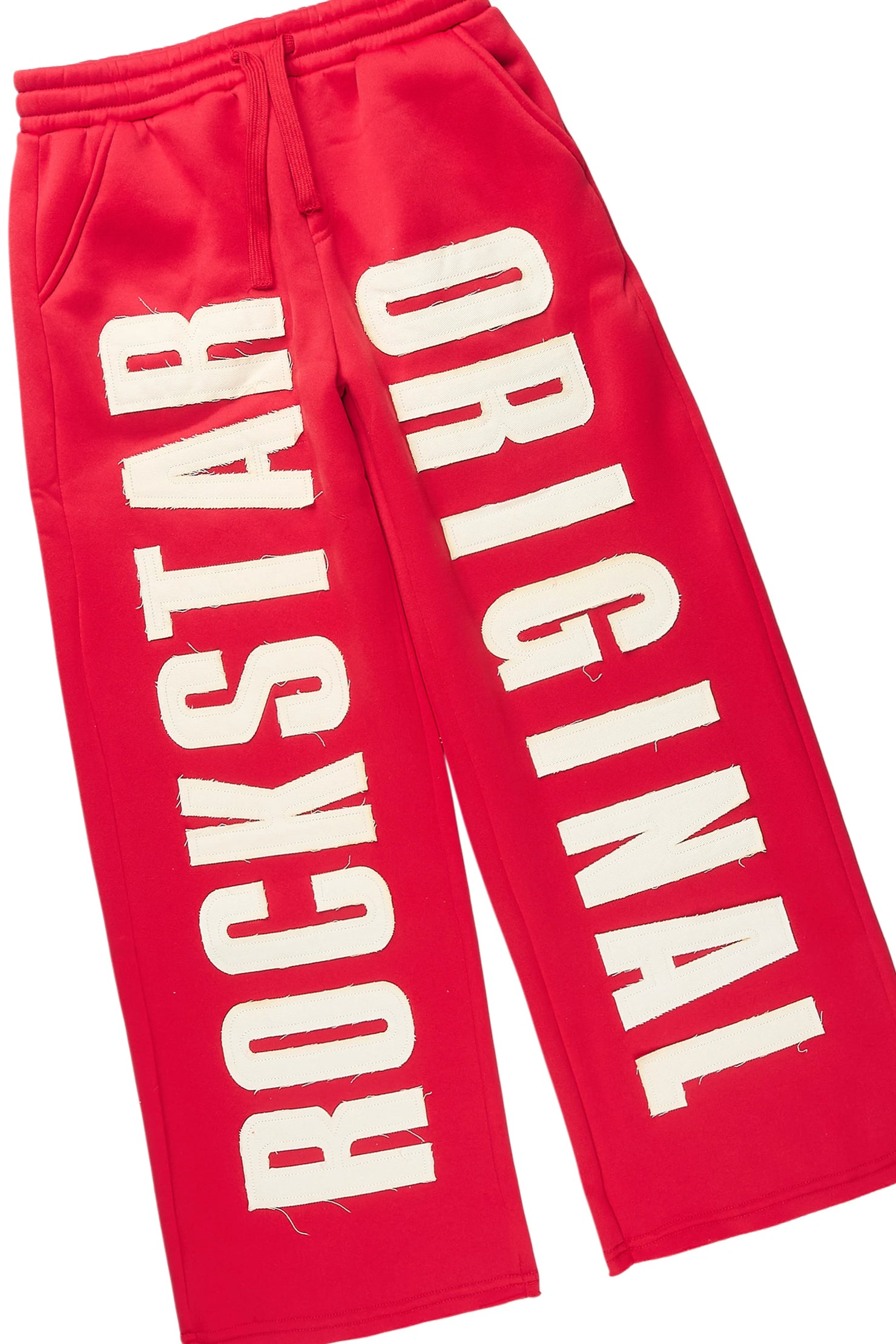 Boys Ashiro Red/White Zip Up/Wide Leg Track Set