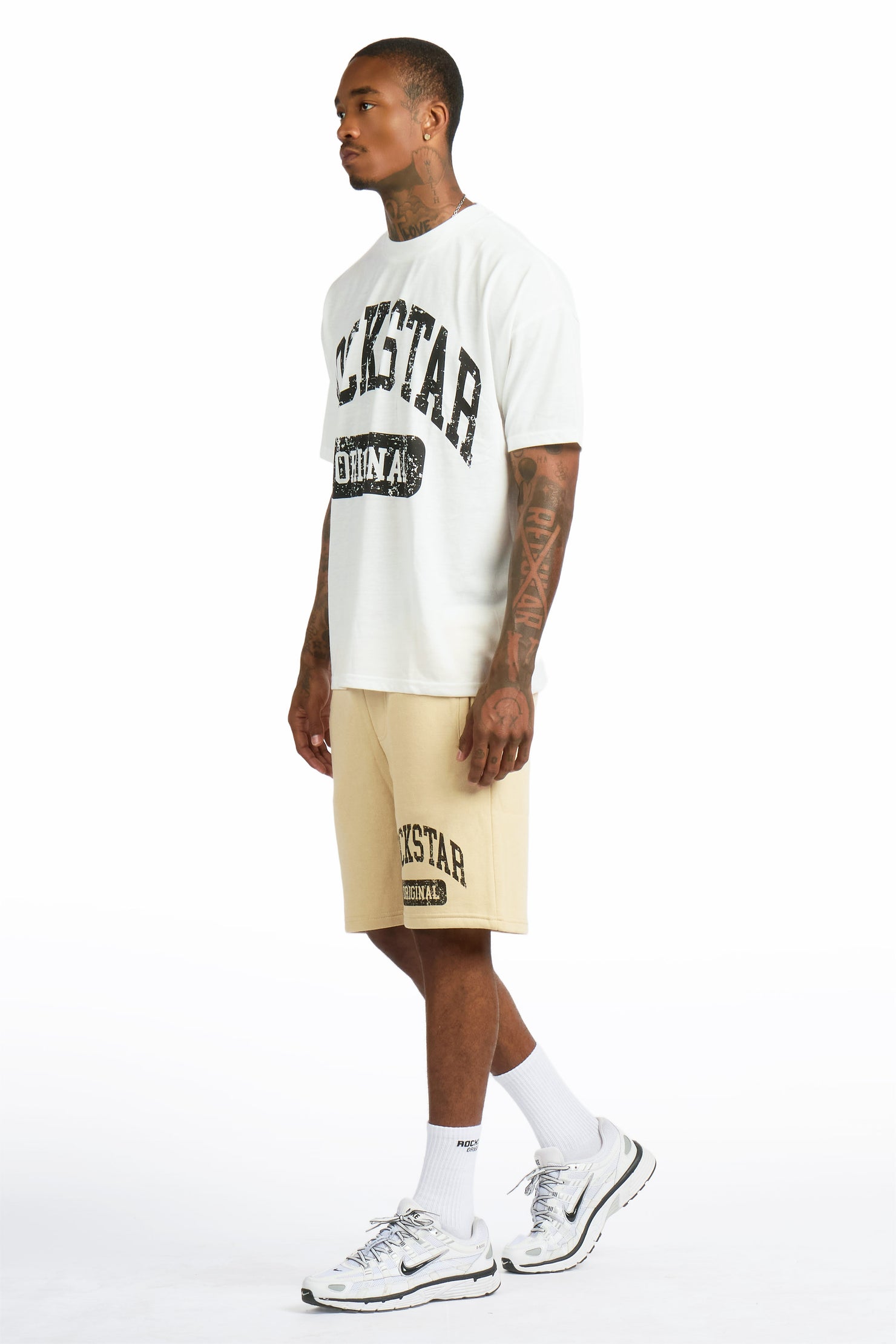 Zig White/Beige T-Shirt/Short Set