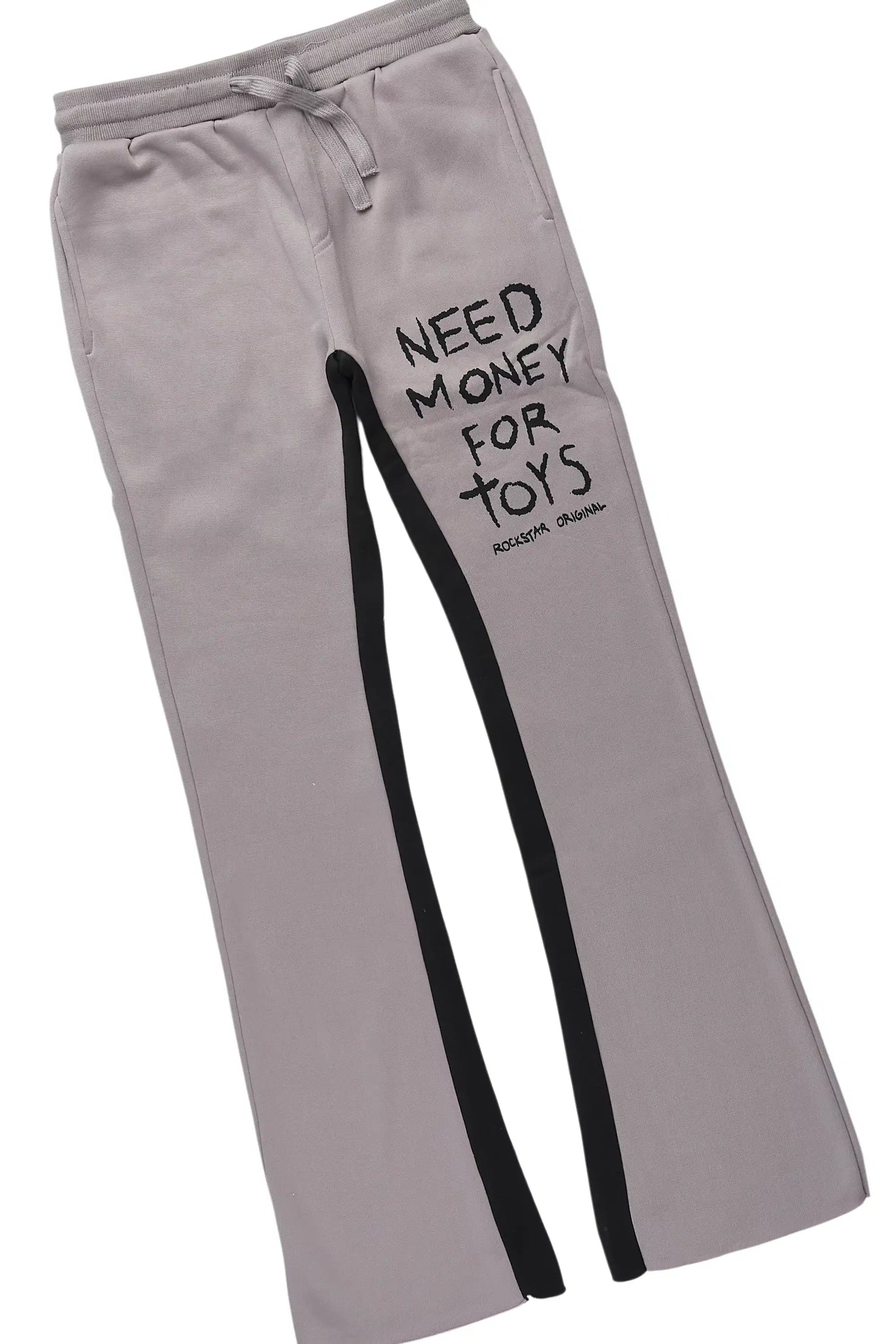 Boys M4 Toys Vintage Grey/Black Hoodie Stacked Track Set