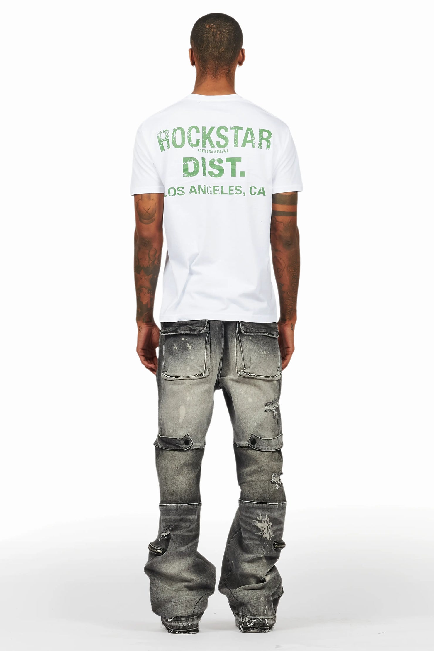 Grib Grey Bleach Baggy Jean