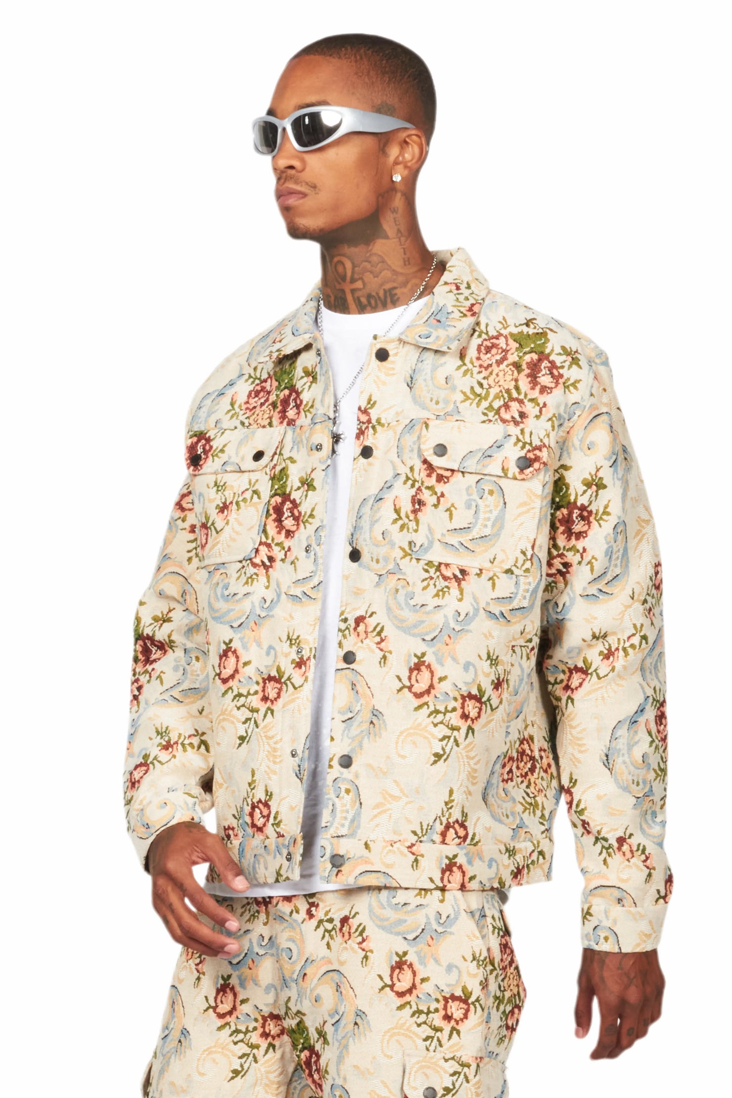 Kader Beige Multi Tapestry Jacket
