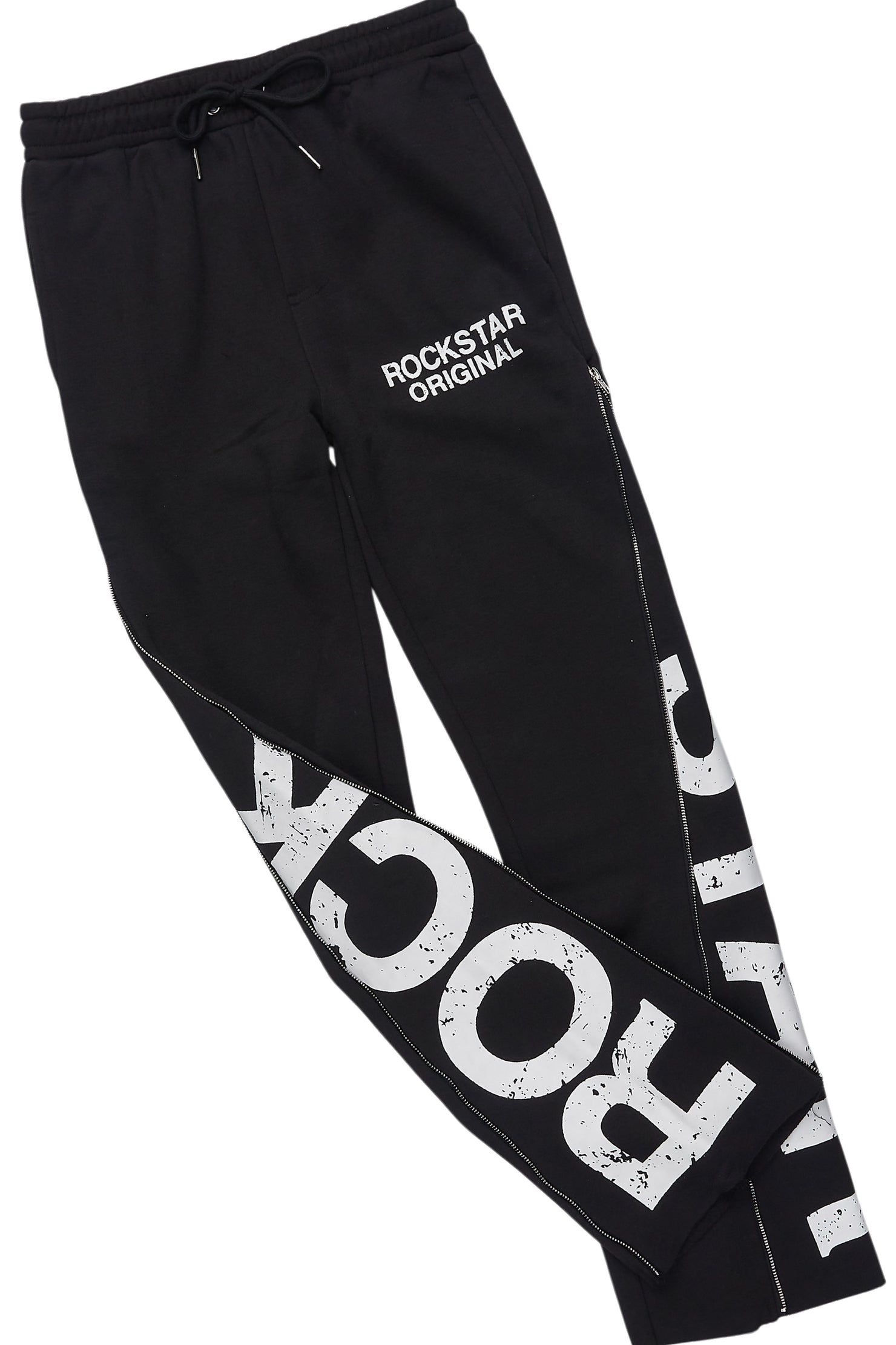 Boys Deniska Black T-Shirt Baggy Stacked Flare Set